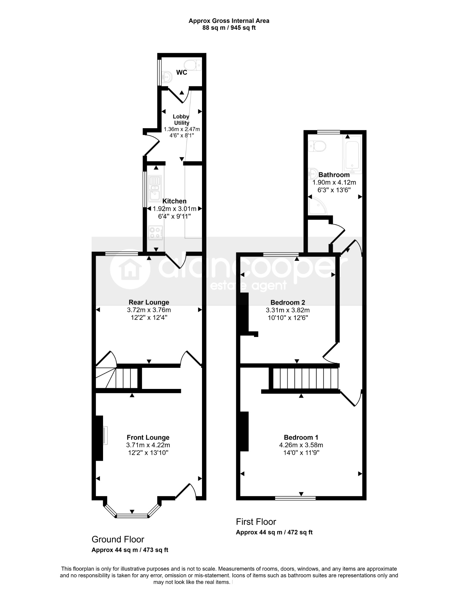 63 Grove Road, Nuneaton, Warwickshire floorplan