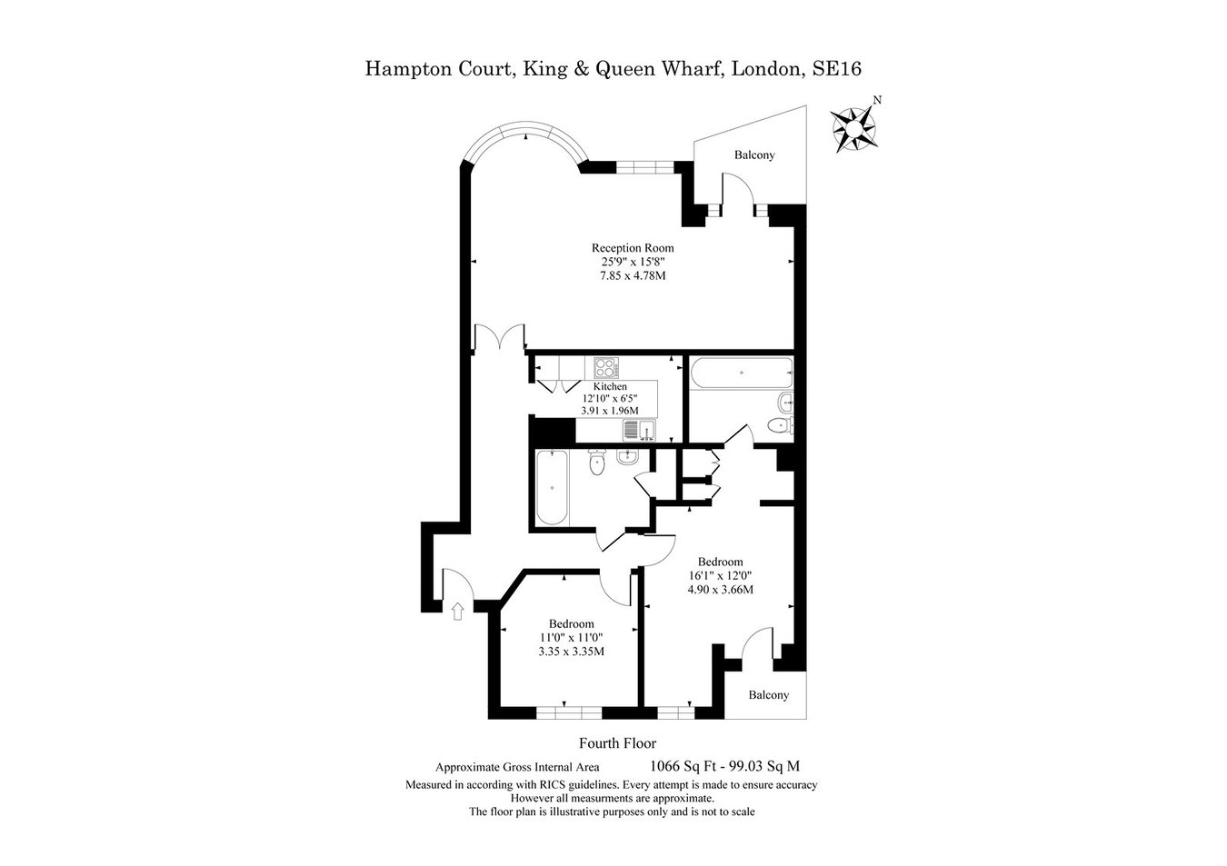Apartment 20, Hampton Court, King & Queen Wharf floorplan