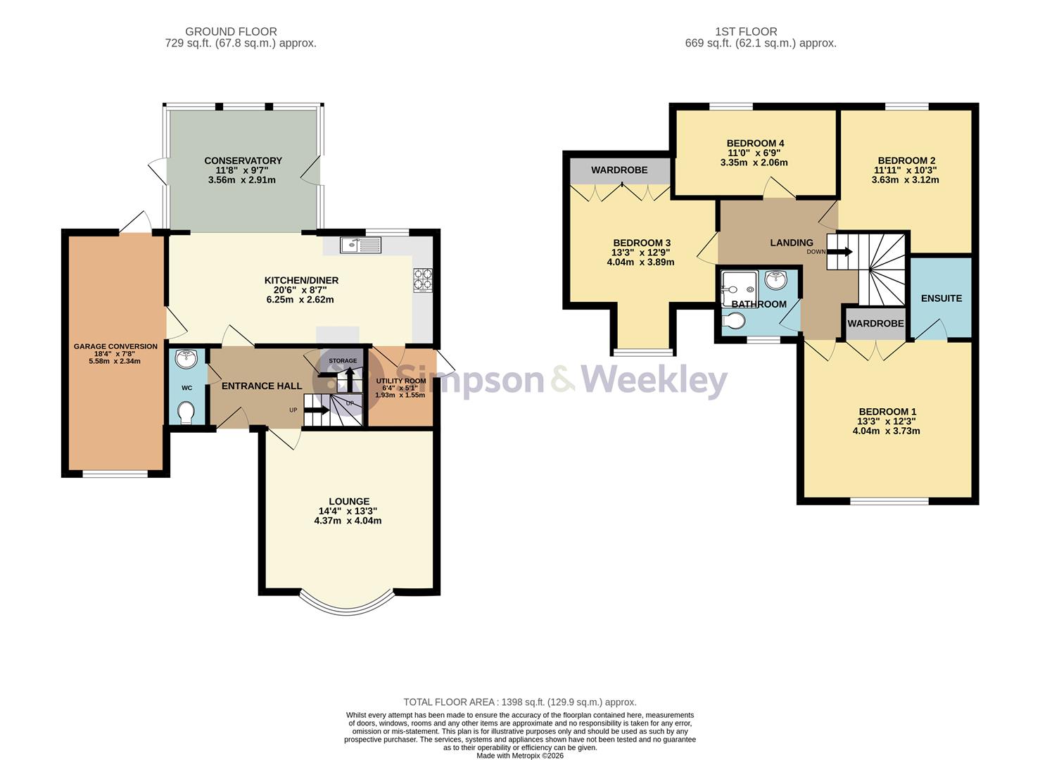 10, Cleeve Way, Wellingborough floorplan