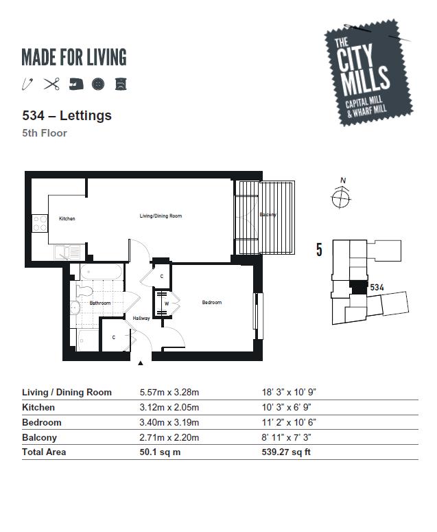 25 Capital Mill Apartments, Samuel Street, London floorplan