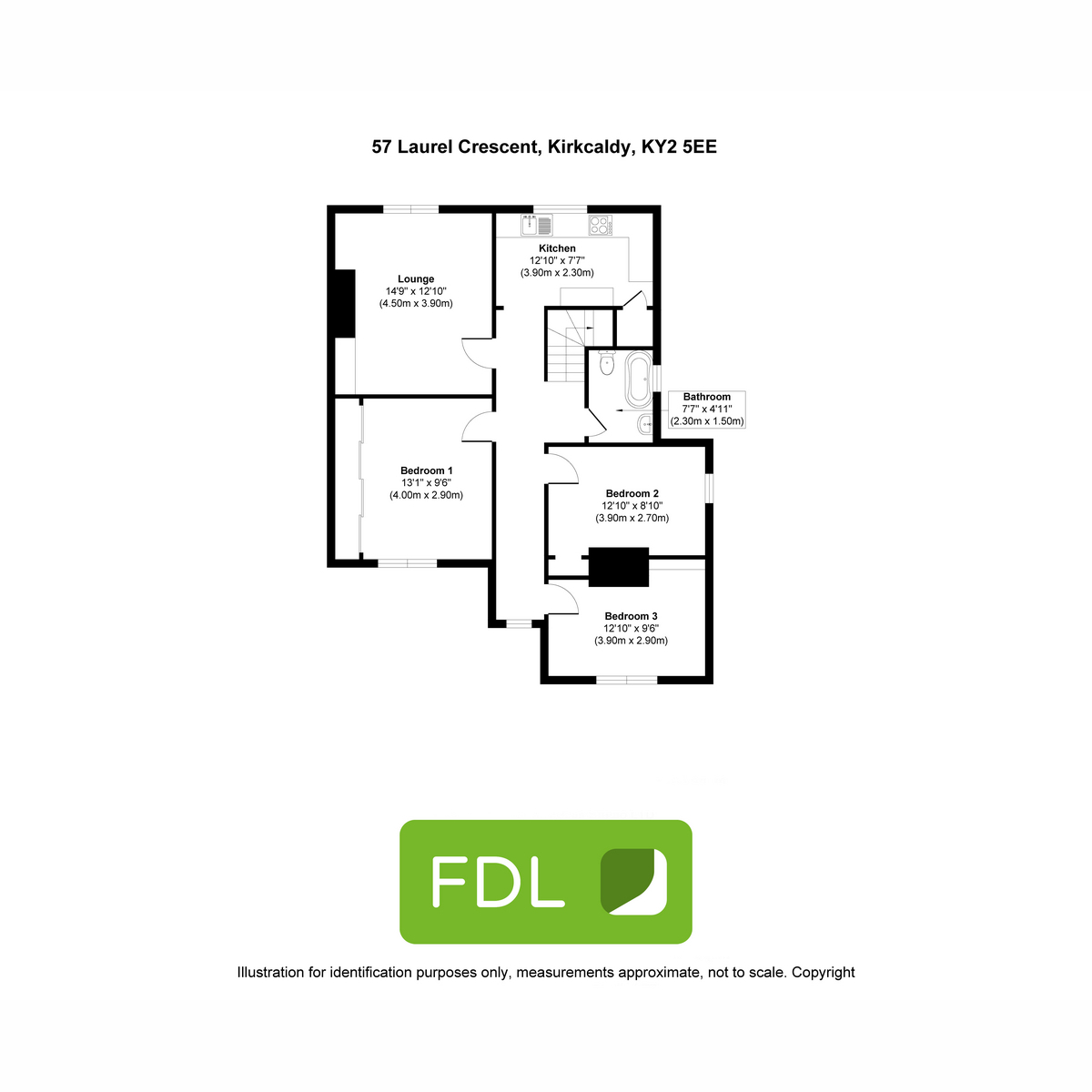 57, Laurel Crescent, Kirkcaldy floorplan
