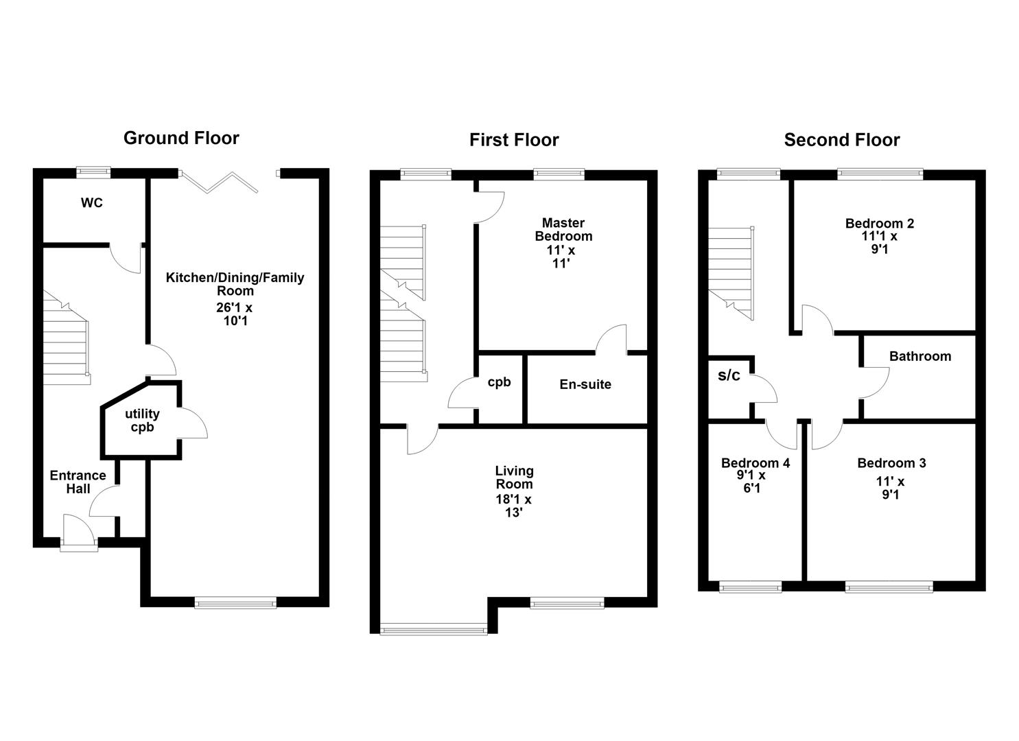 87, Kesteven Way, Corby floorplan