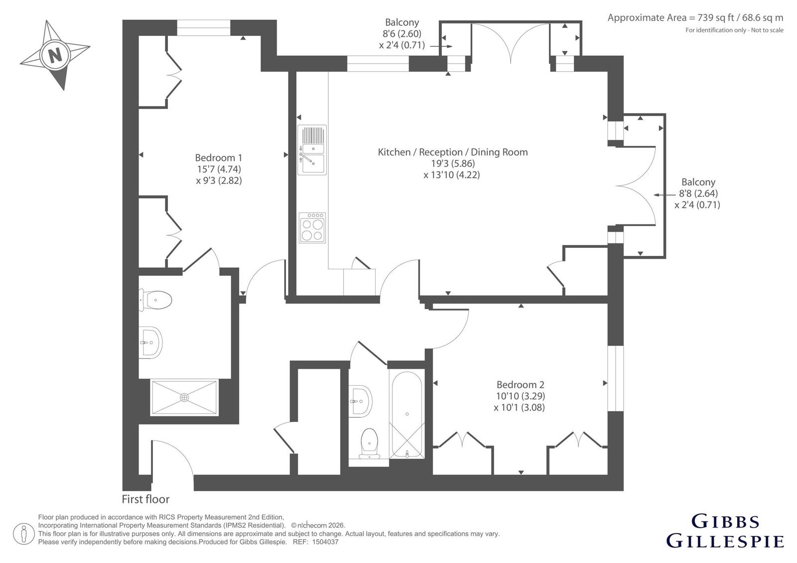 6, Bower House, 1, Ellis Close, Ruislip floorplan