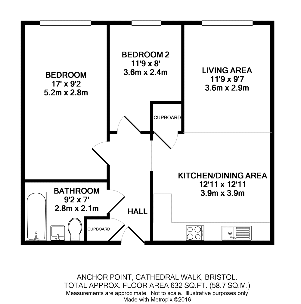 2 Bedrooms Flat to rent in Anchor Point, Cathedral Walk, Bristol BS1