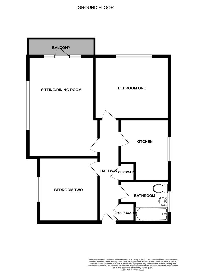 Flat 9, Queens Mansions, Wordsworth Road, Worthing floorplan