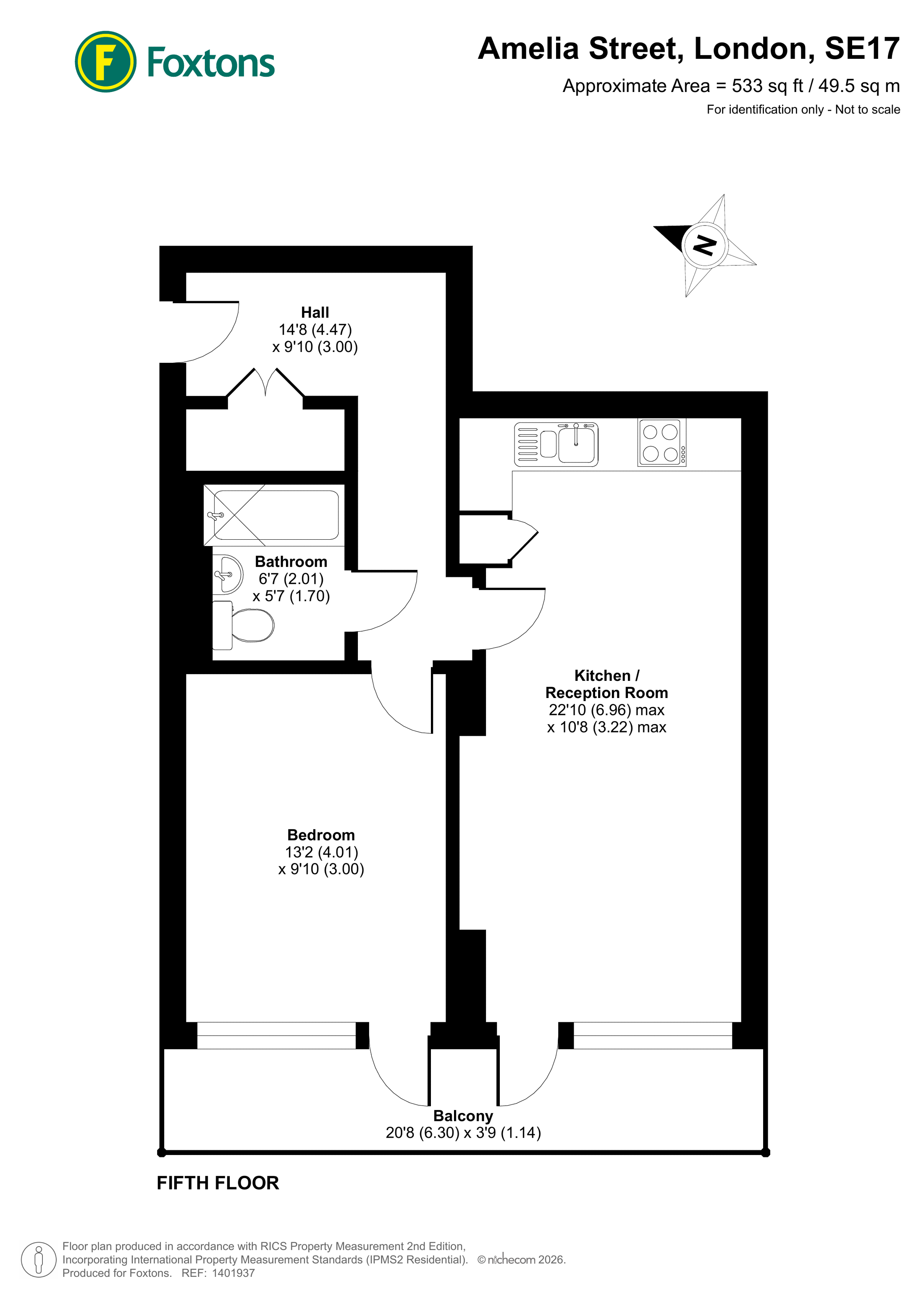 Amelia Street, Elephant and Castle floorplan