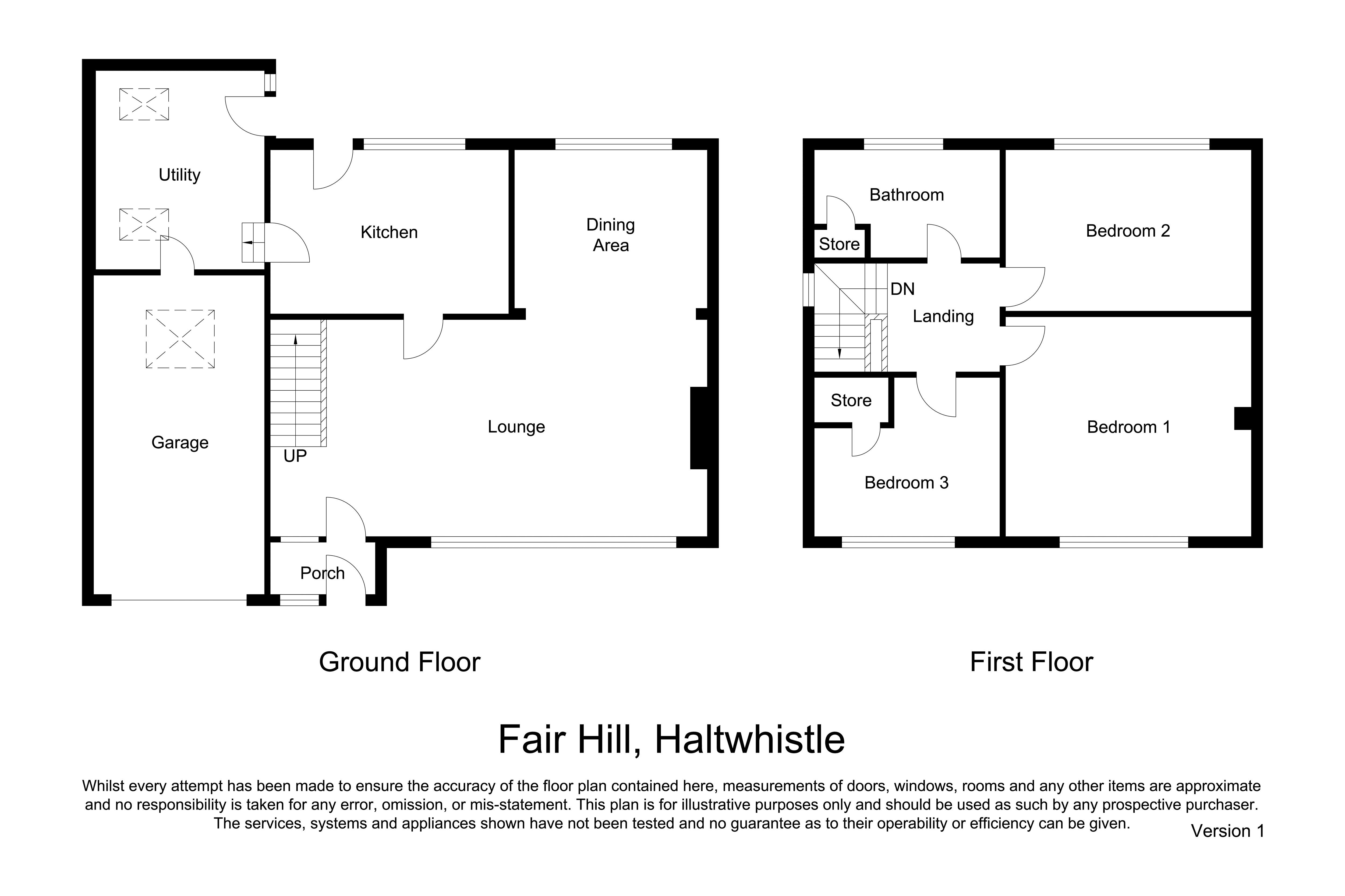 Orlwors, Fair Hill, Haltwhistle floorplan