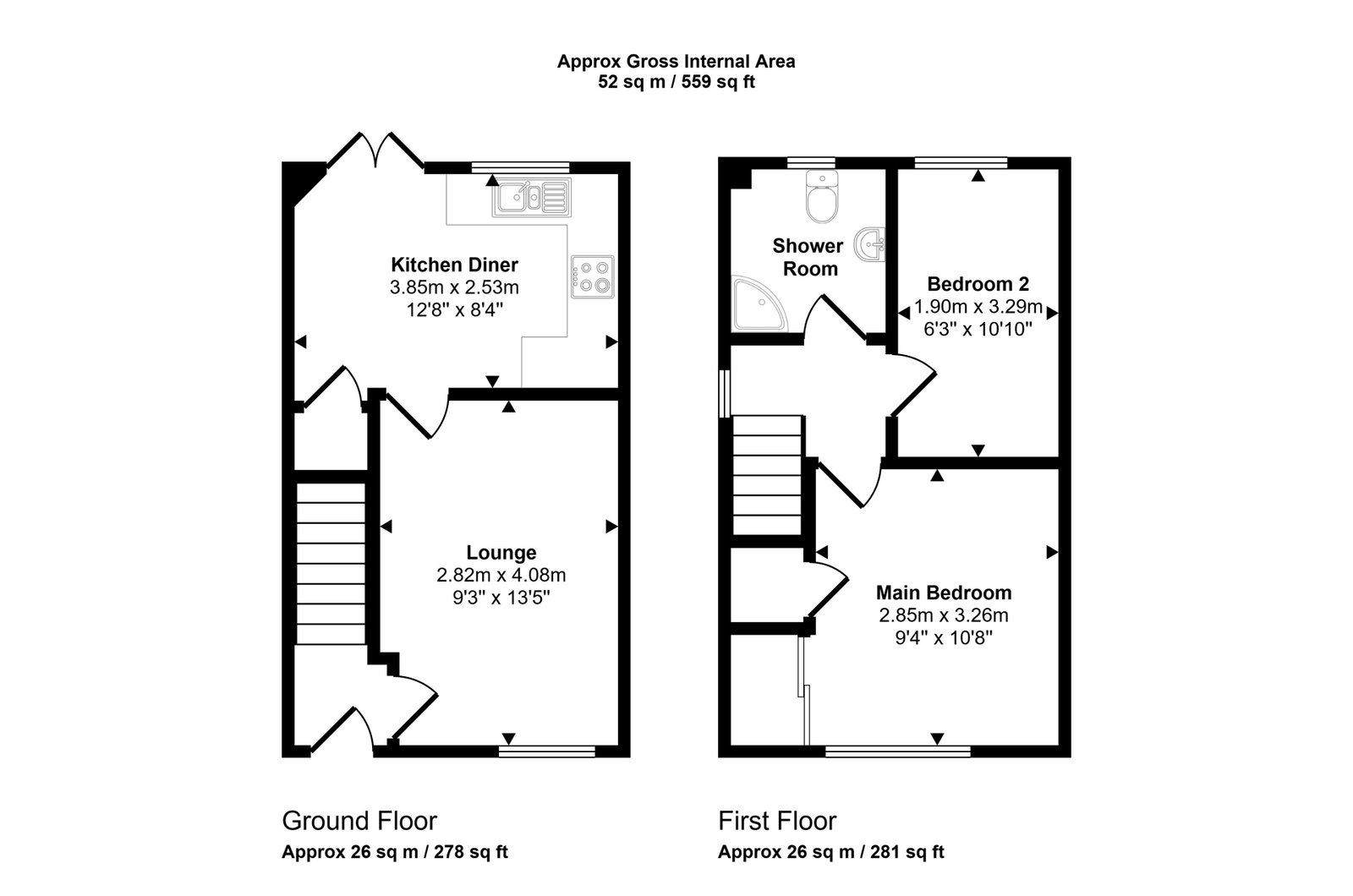 1, Foxes Rake, Cannock floorplan