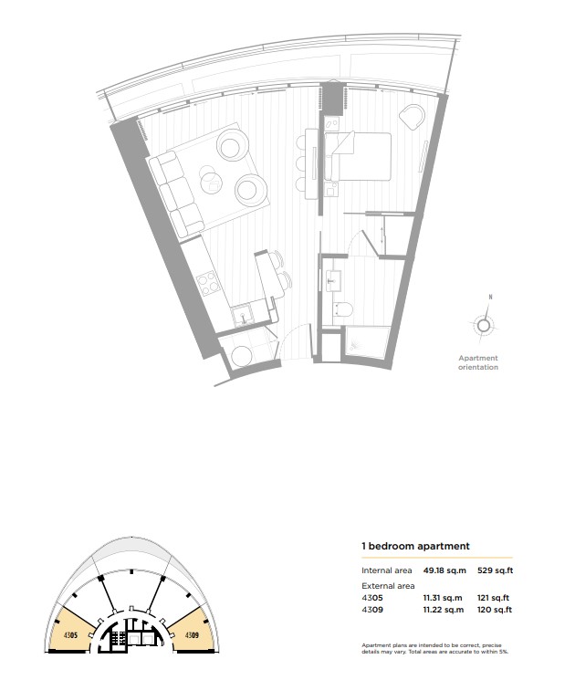 2307, Arena Tower, Crossharbour Plaza, London floorplan