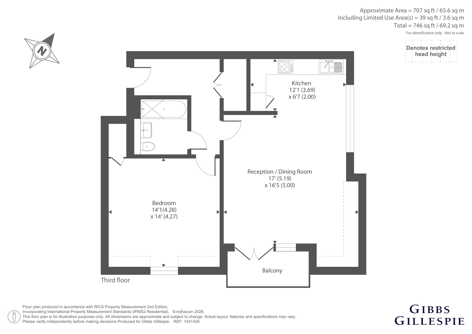 Flat 16,, Abrook Court, Uxbridge floorplan