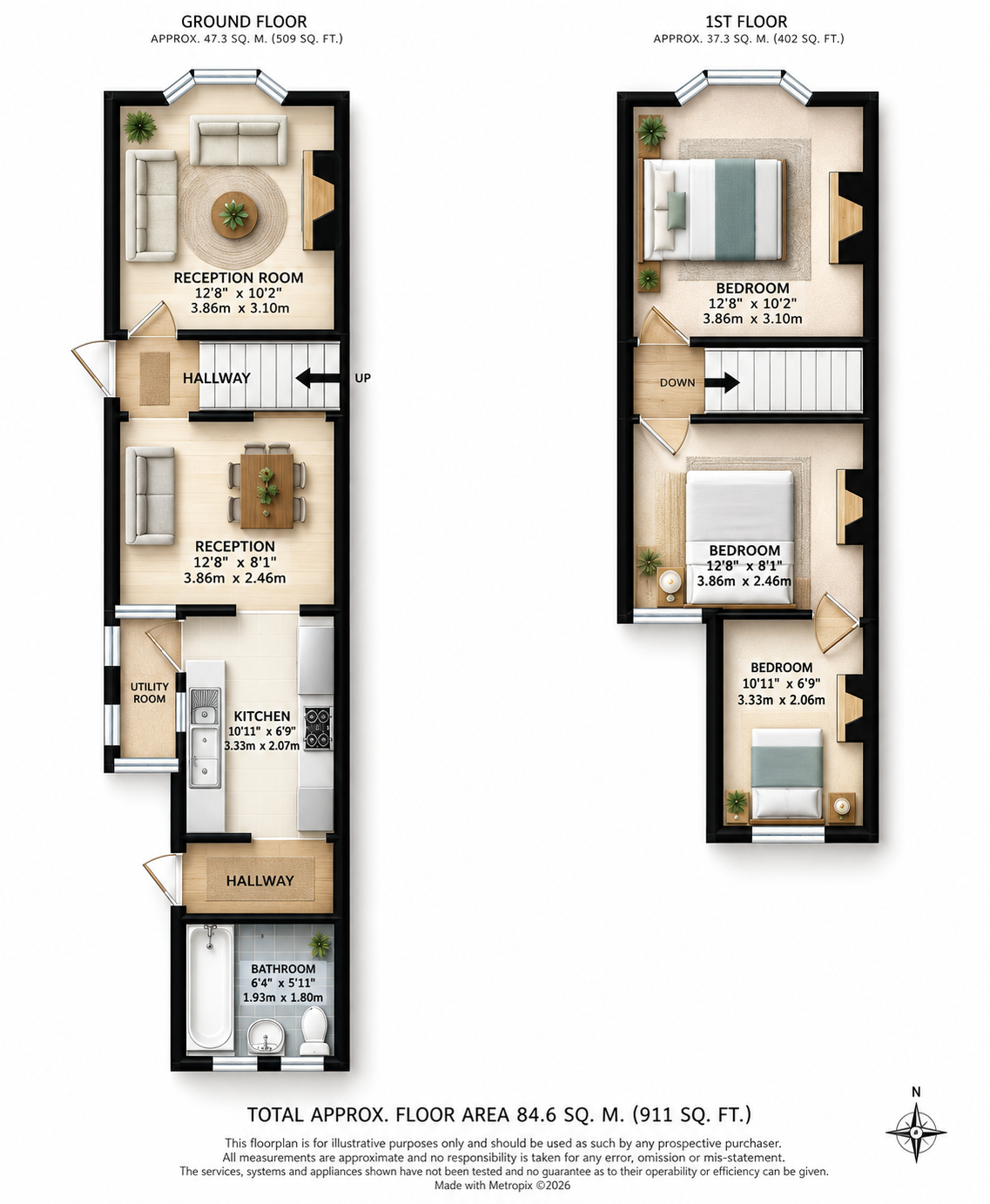 16, Honiton Road, Romford floorplan