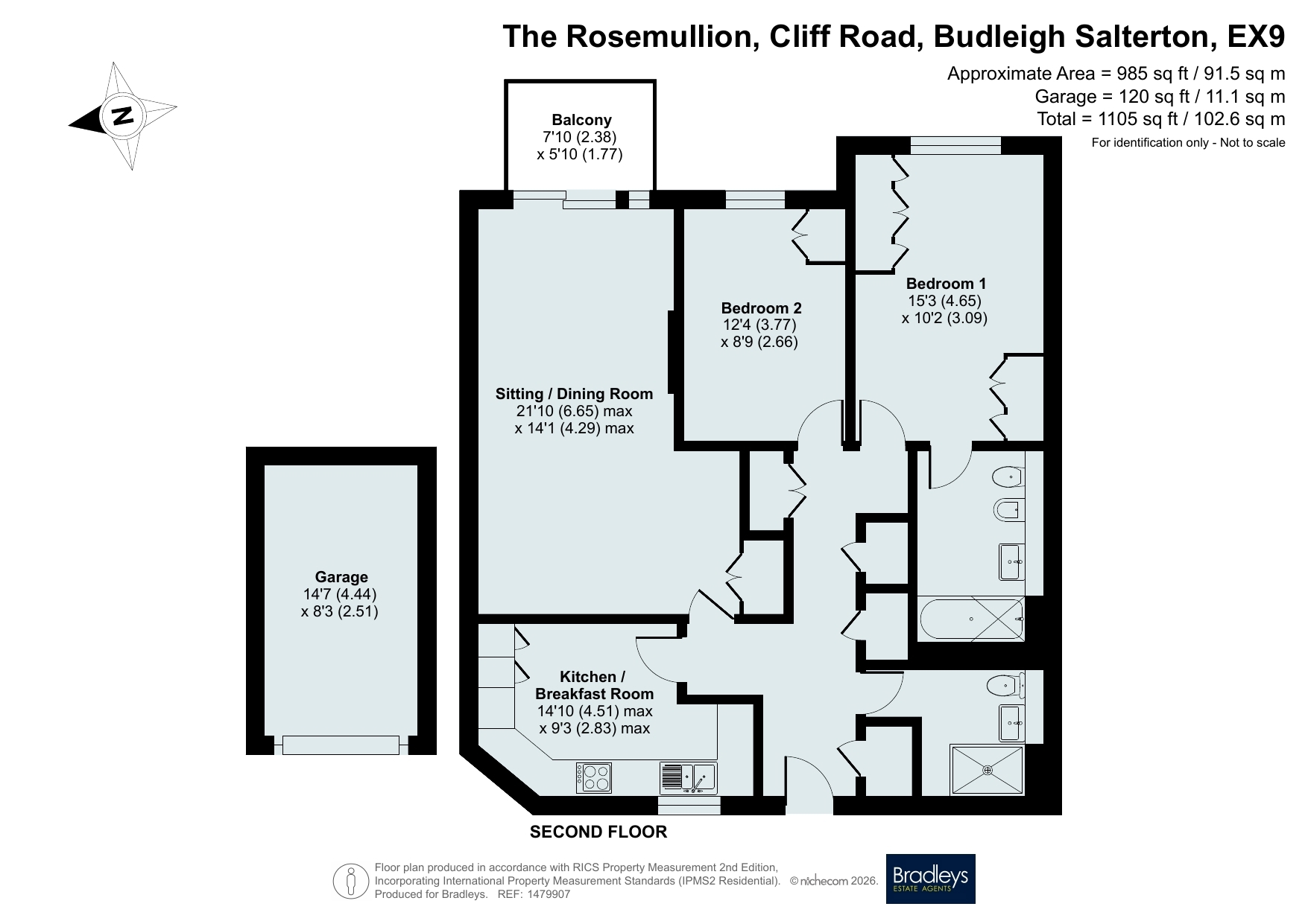 21, The Rosemullion, Budleigh Salterton floorplan