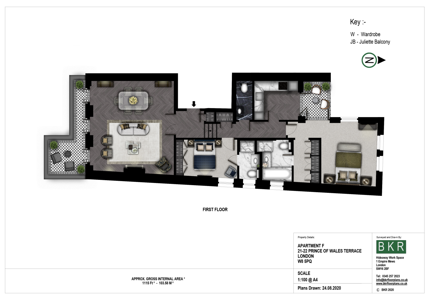 21 - 22,Apartment 9, Prince Of Wales Terrace, London floorplan
