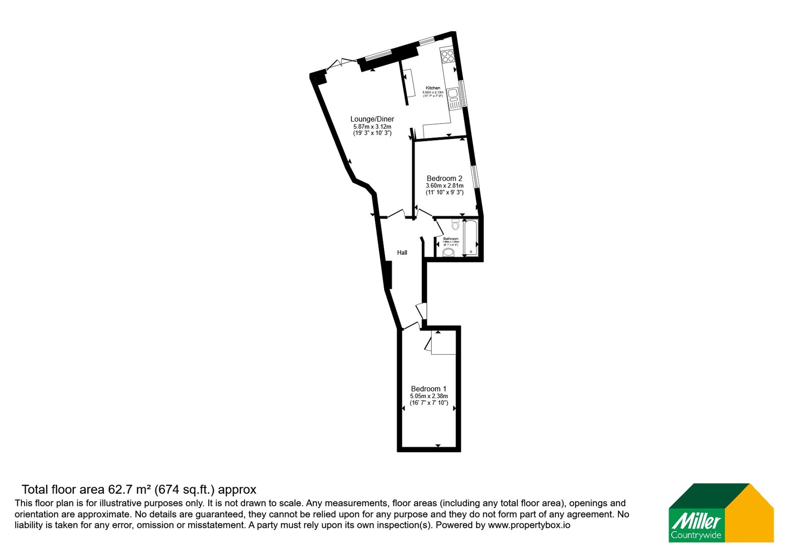 Flat 2, 14, Broad Street, Cornwall floorplan