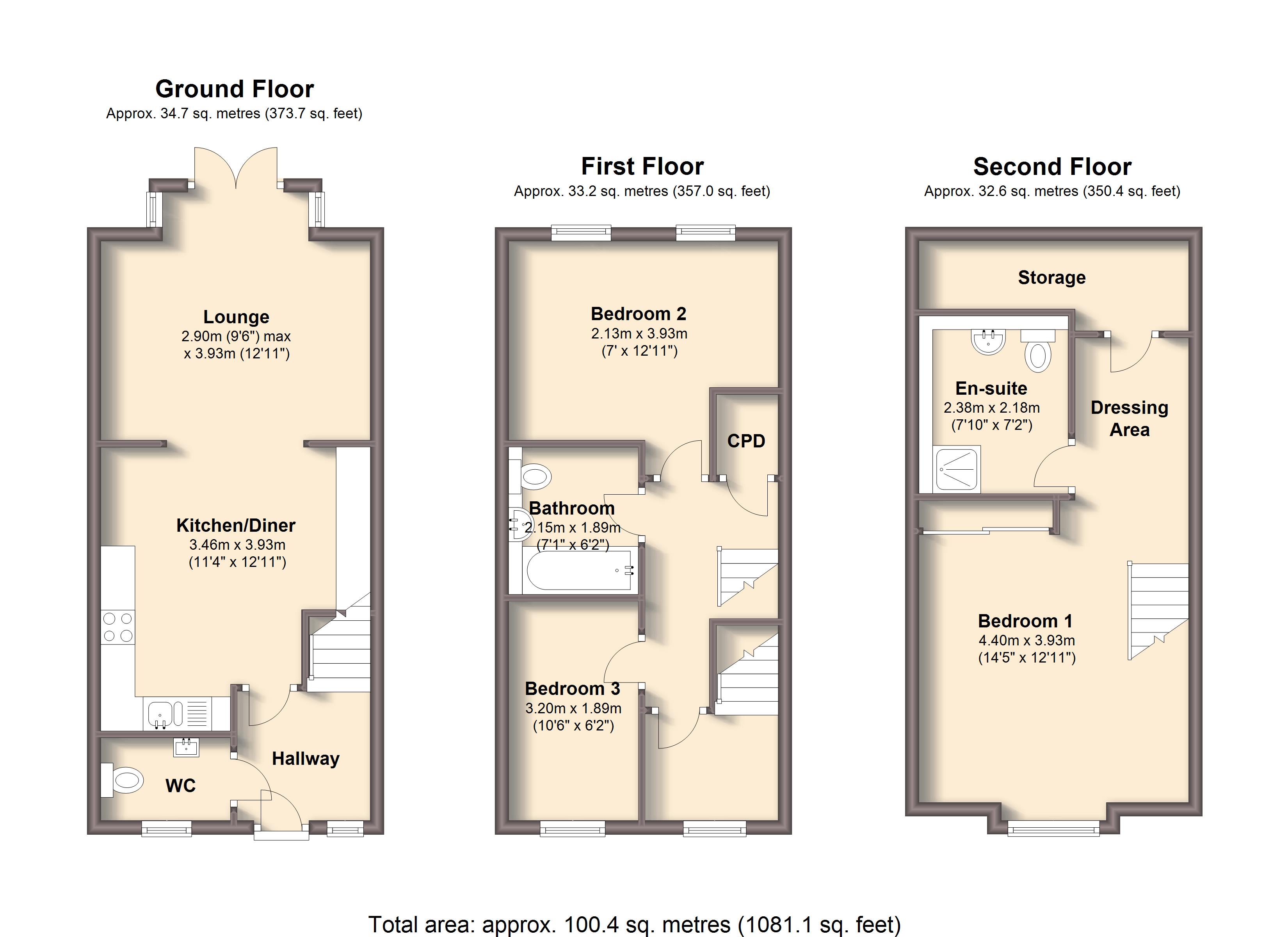 3 Bedrooms Town house to rent in Wild Geese Way, Mexborough S64