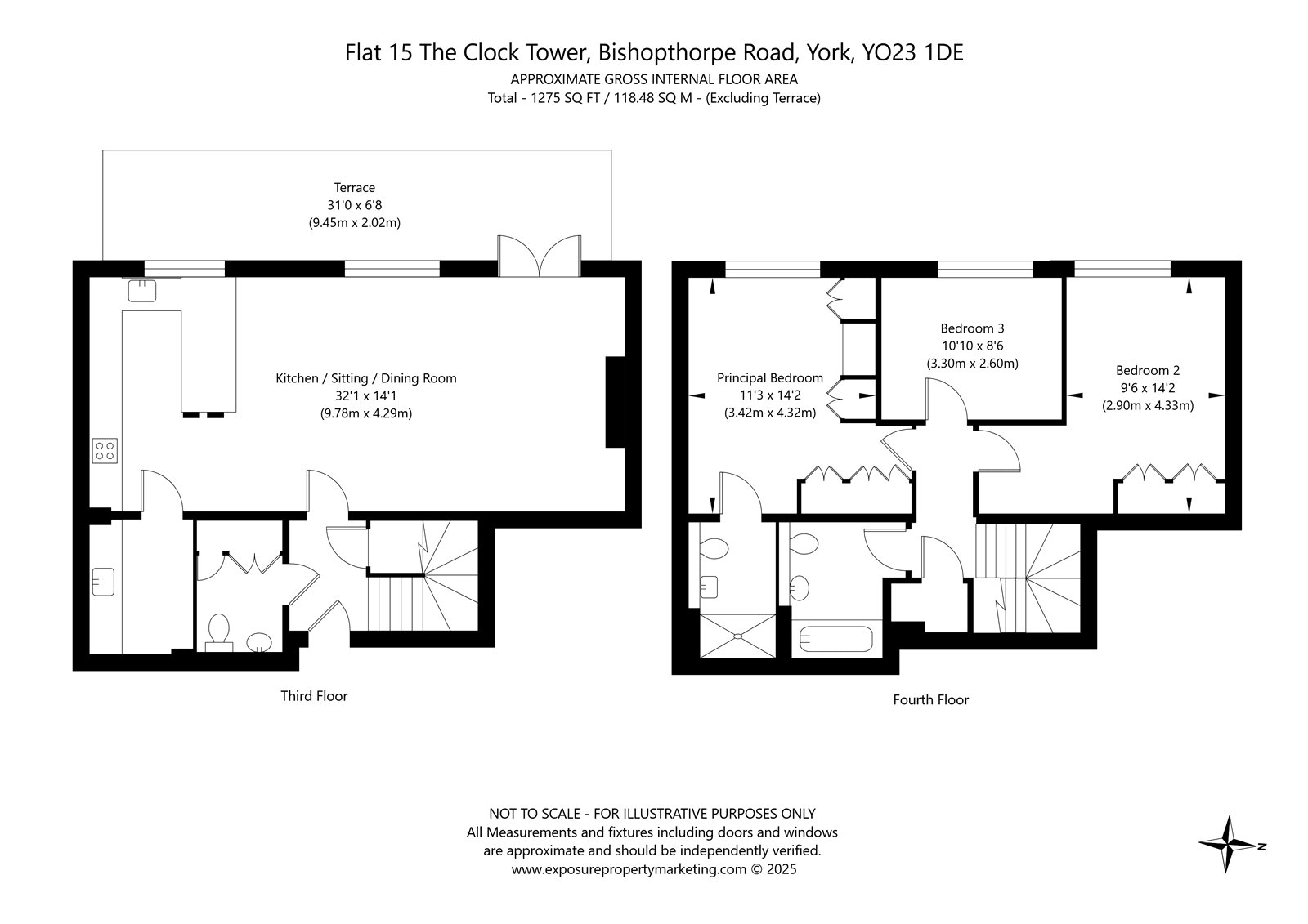 Flat 15,, The Clock Tower, York floorplan