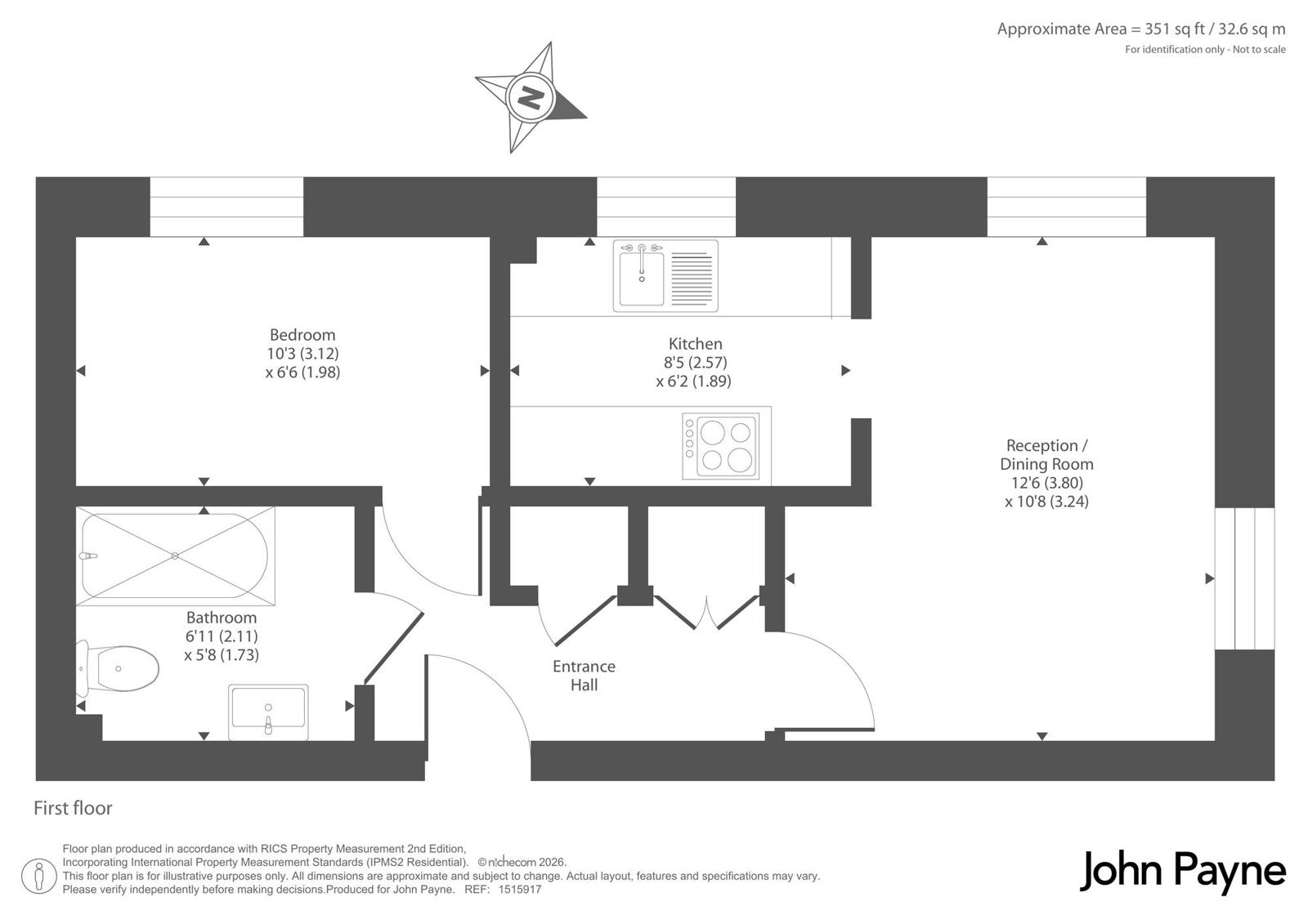 Flat 4, Harrogate Court, 80, Burnt Ash Hill, London floorplan