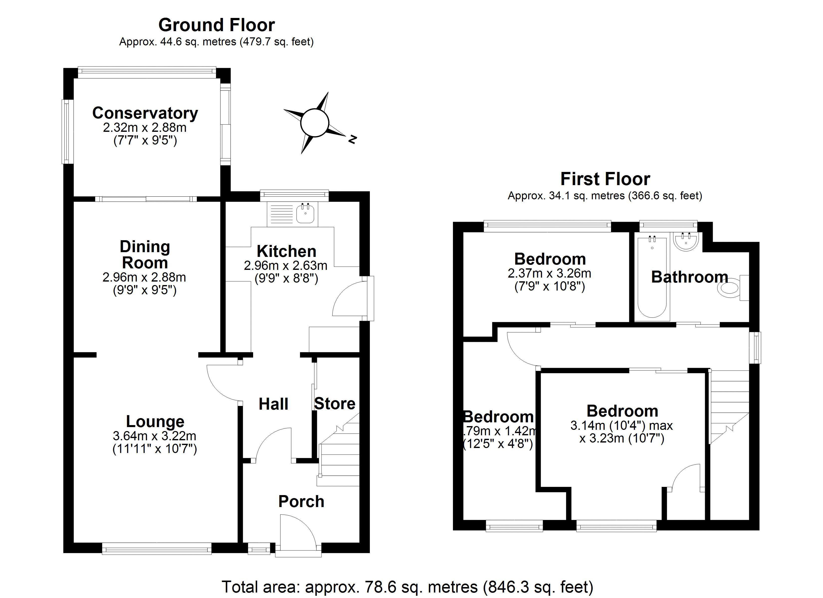 2, Oldcroft, Telford floorplan