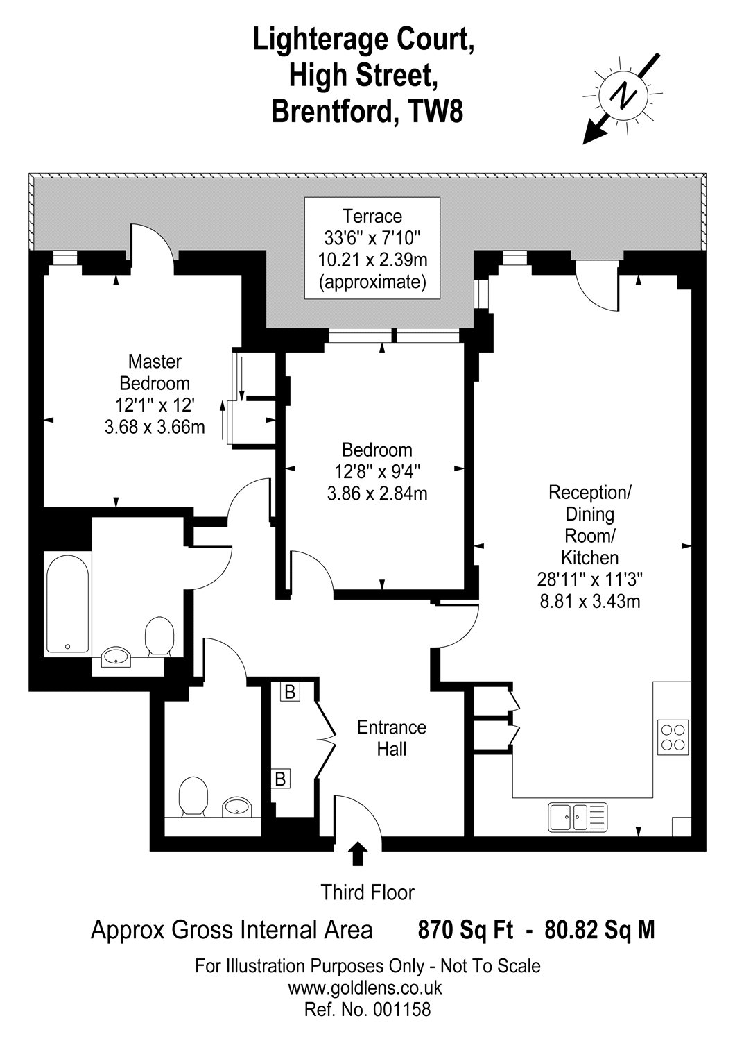 2 Bedrooms Flat to rent in Lighterage Court, High Street, Brentford, Middlesex TW8