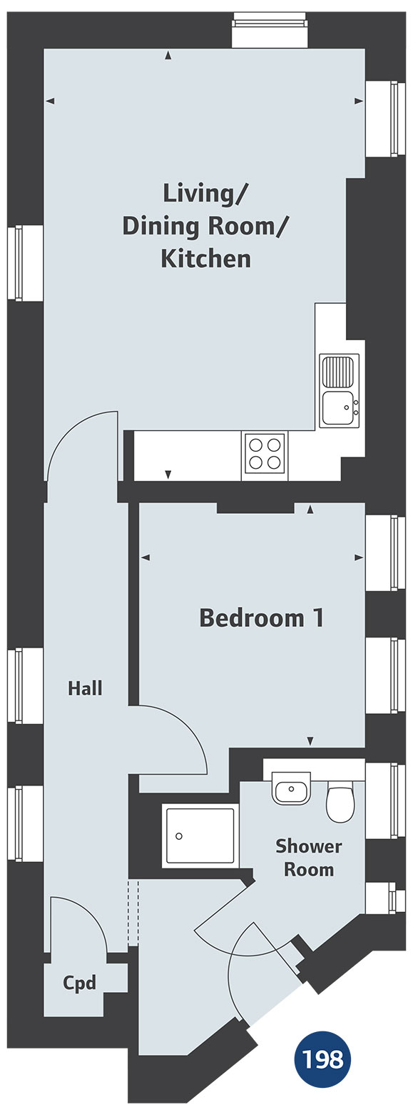 1 Bedrooms Flat for sale in 