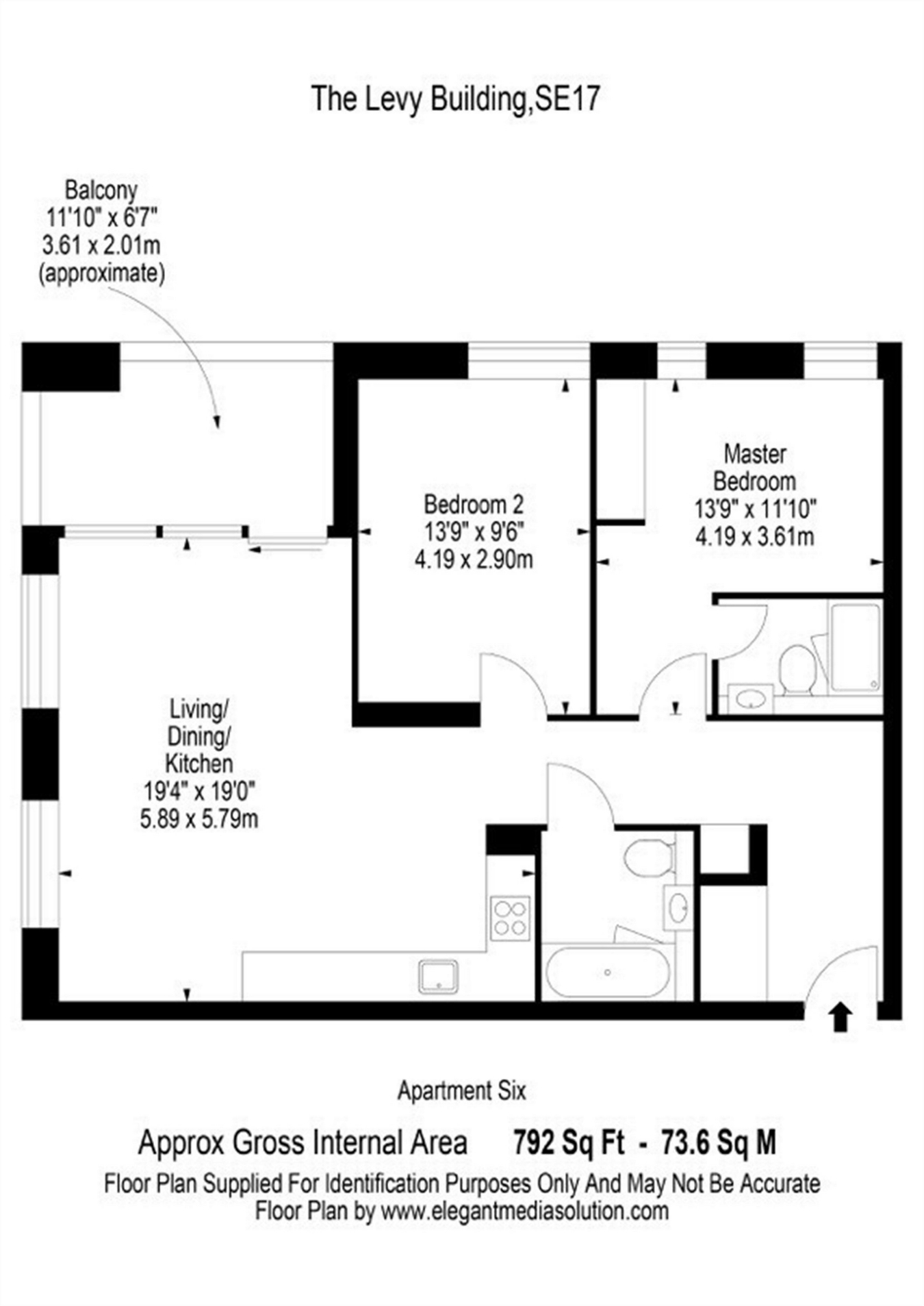 2 Bedrooms Flat to rent in Levy Building, 37 Heygate Street, London SE17