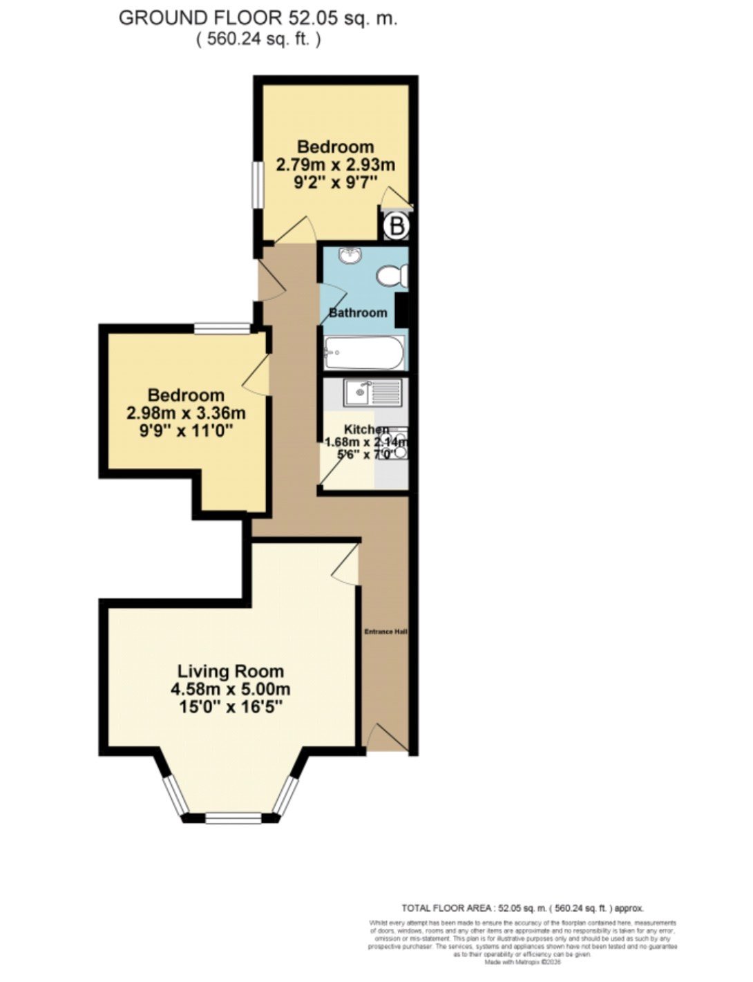 Flat 2, Cleveland Court,, Queens Parade, Margate floorplan