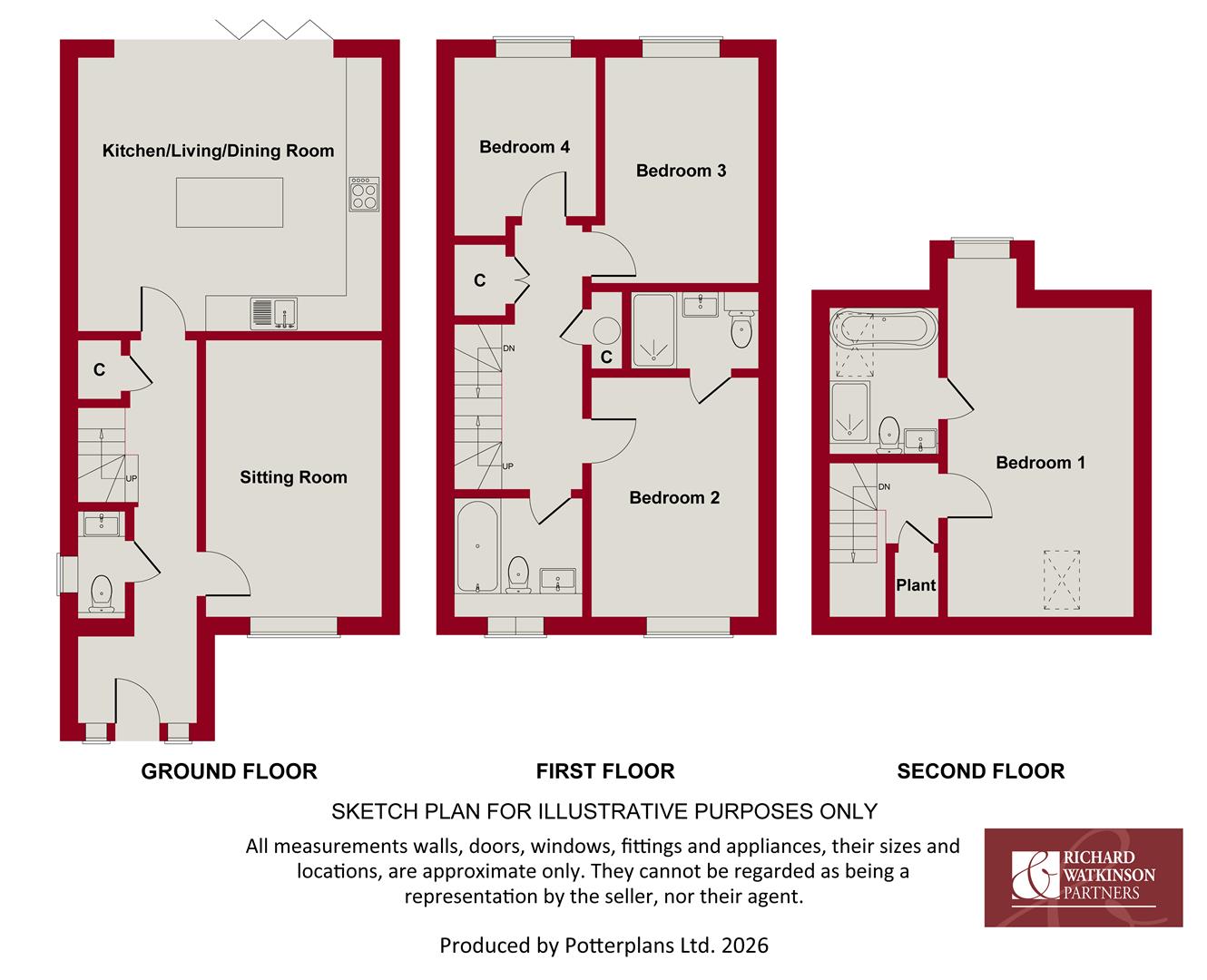 80, Main Road, Barnstone floorplan