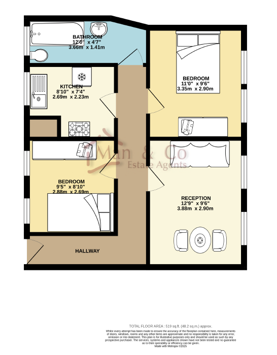 Flat 3-571, Kingsbury Road, London floorplan
