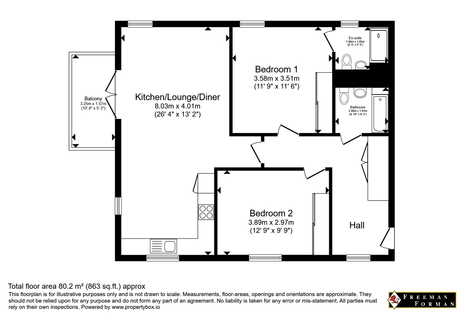 Apartment 2, Radford House,, Salomons Grove, Tunbridge Wells floorplan