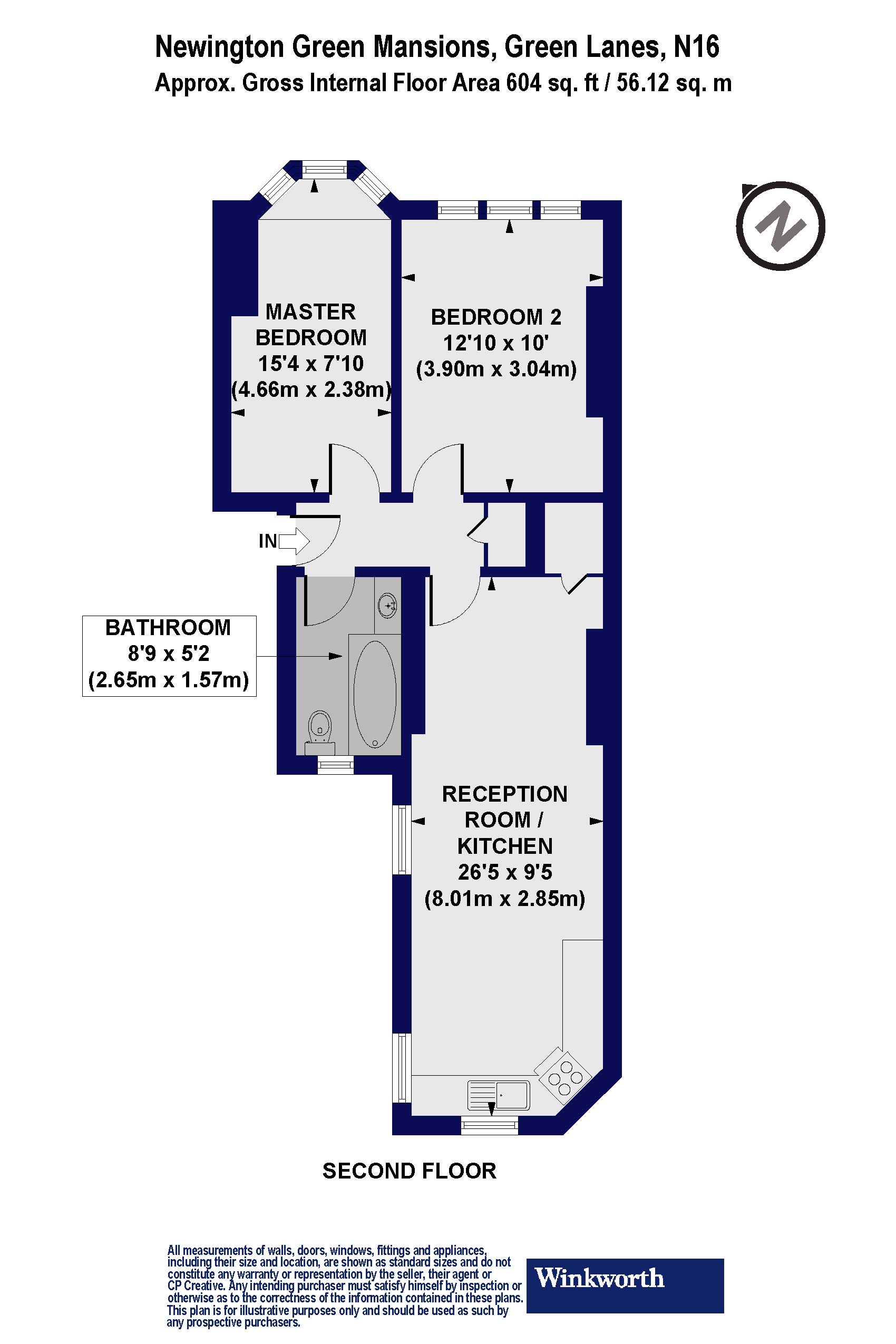 Flat 30, Newington Green Mansions,, Green Lanes, London floorplan