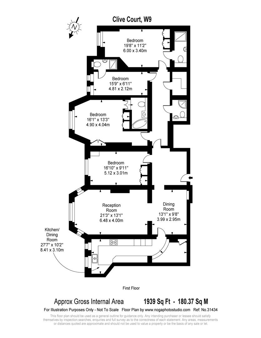 107, Clive Court, London floorplan