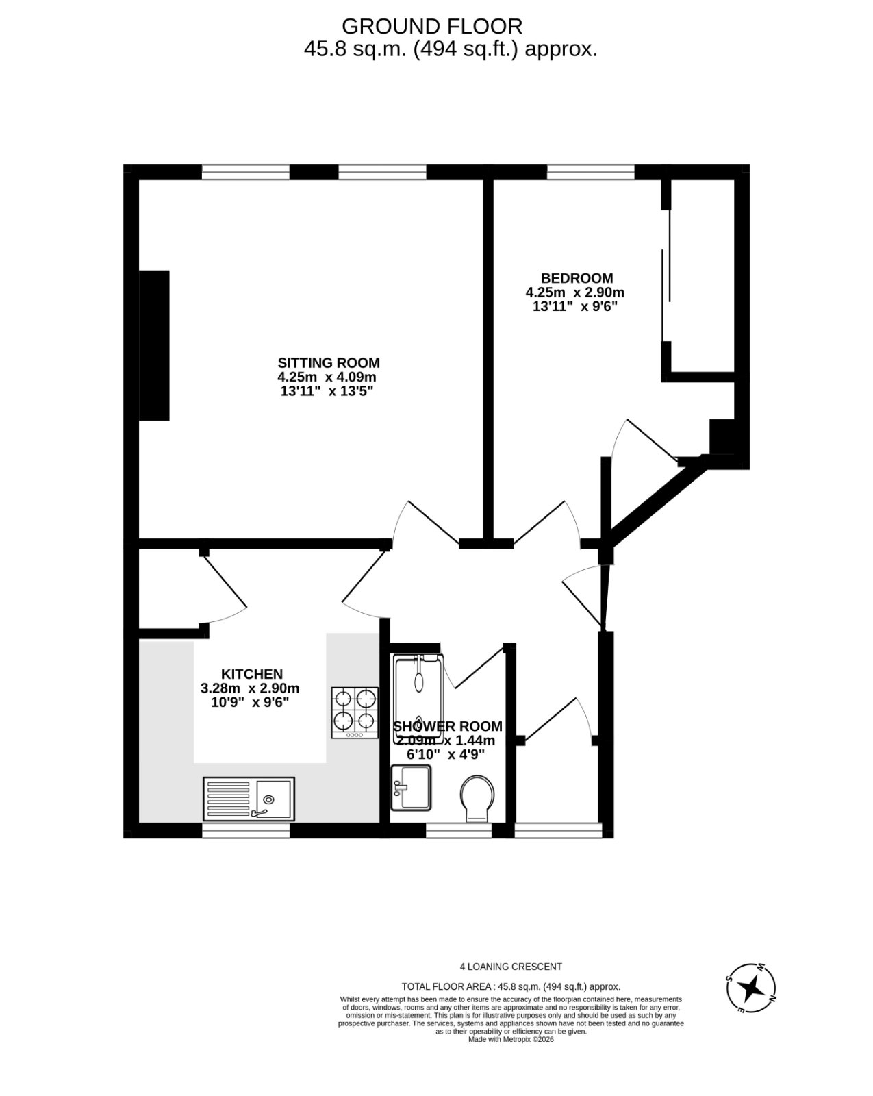 4/2 Loaning Crescent, Edinburgh floorplan
