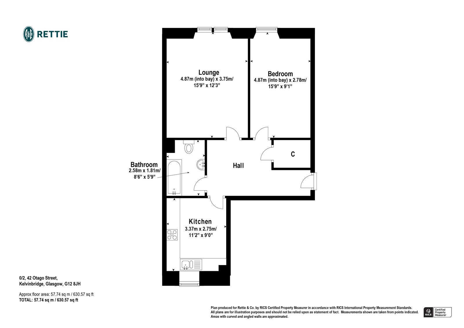 Otago Street, Kelvinbridge, Glasgow G12, 1 bedroom flat for sale