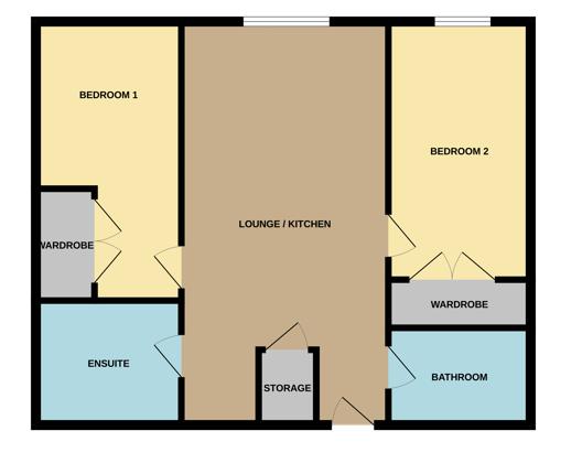 Apt 105, Ariel Apartments, Salford floorplan