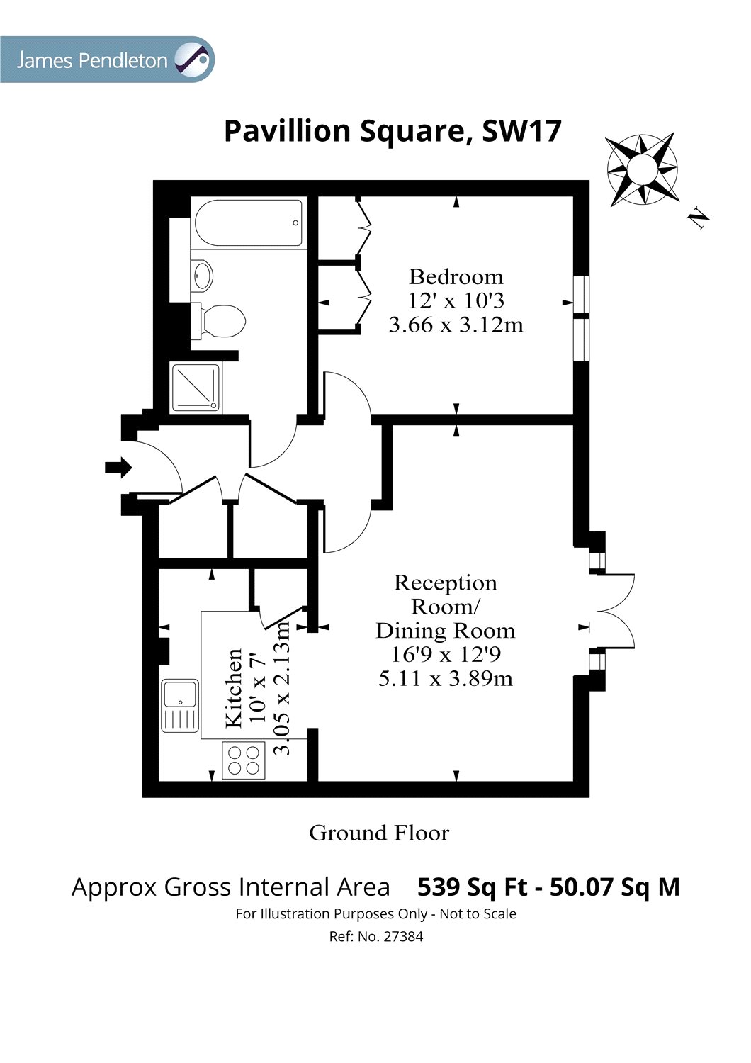 1 Bedrooms Flat to rent in Pavillion Square, Beechcroft Road, London SW17