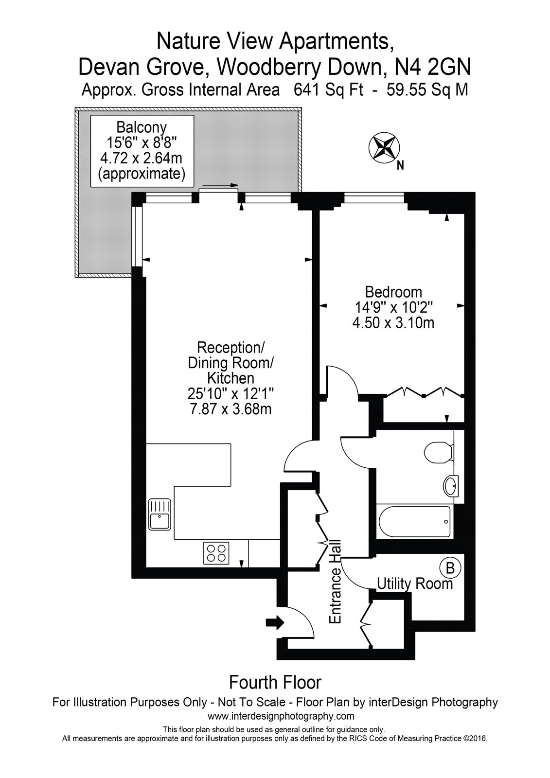 1 Bedrooms Flat for sale in Nature View Apartments, Woodberry Grove, London N4