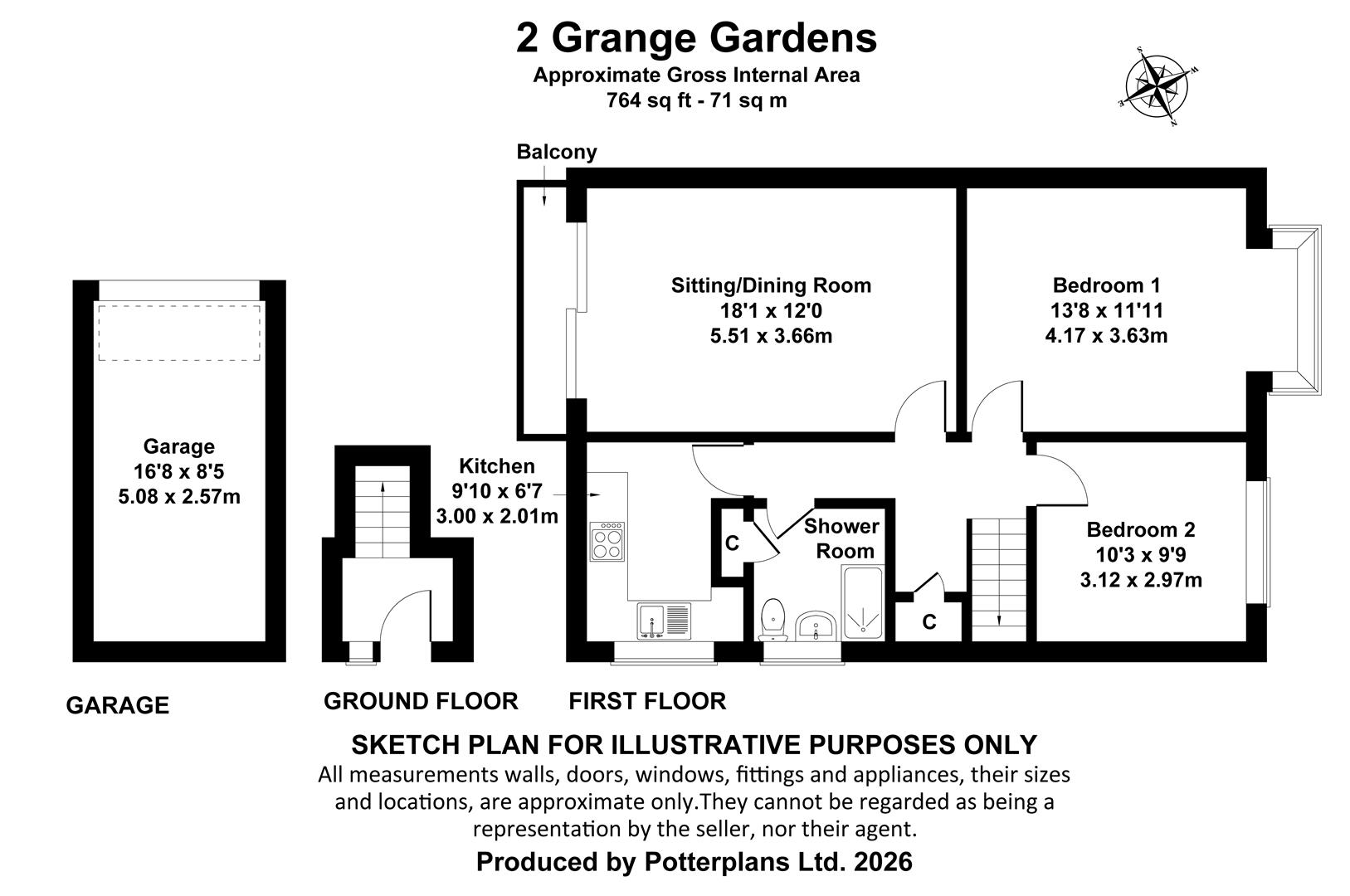 2, Grange Gardens, Bembridge floorplan