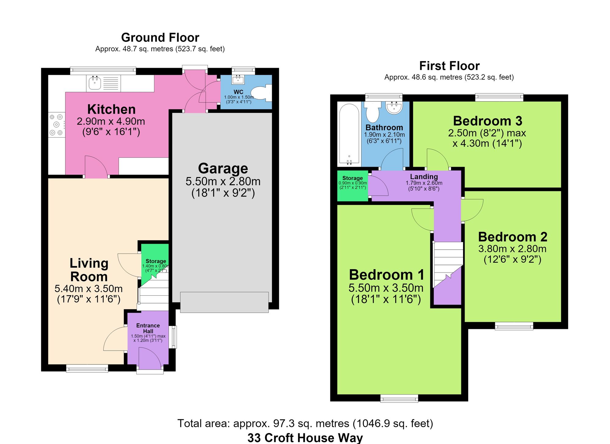 33 Croft House Way, Chesterfield floorplan