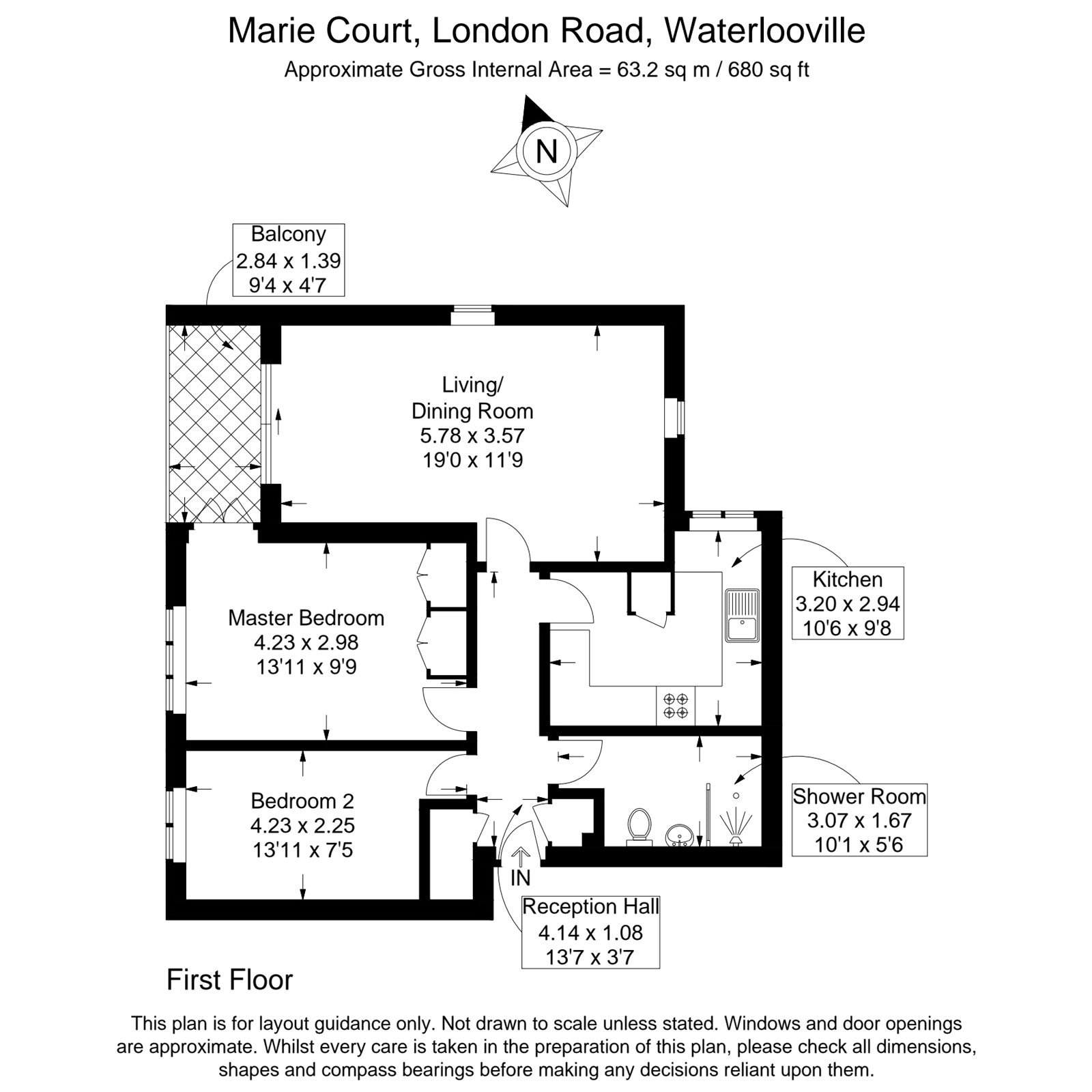 Flat 6,, Marie Court,, Waterlooville floorplan