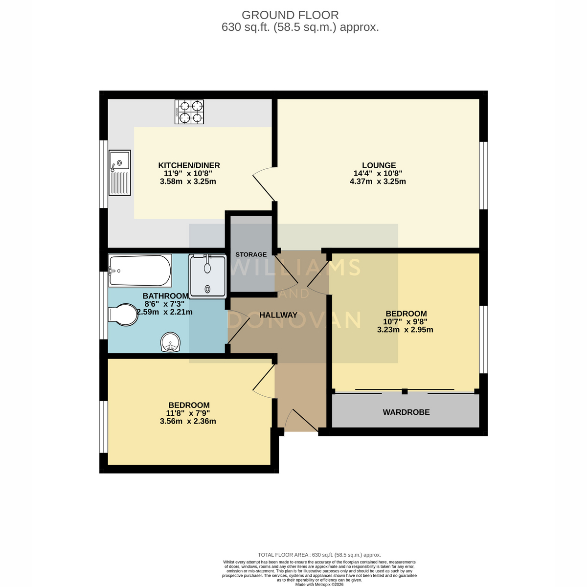 Flat 7 Homestead Court, High Street,, Hadleigh floorplan