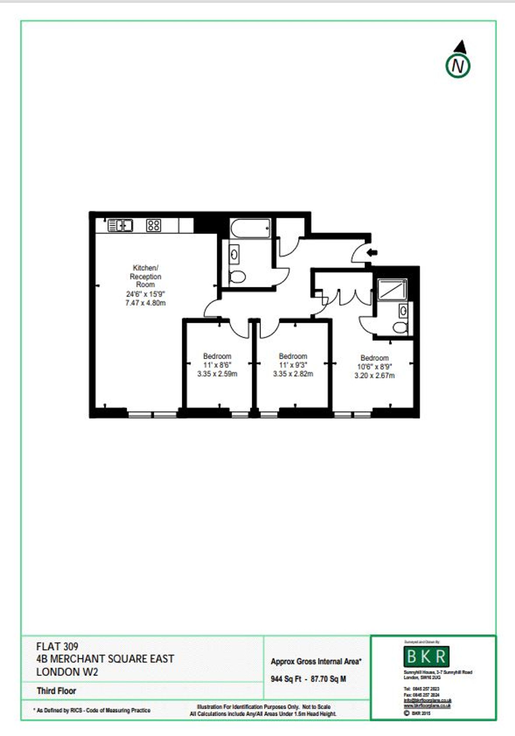 Apt 1408, 4 Merchant Square East, London floorplan