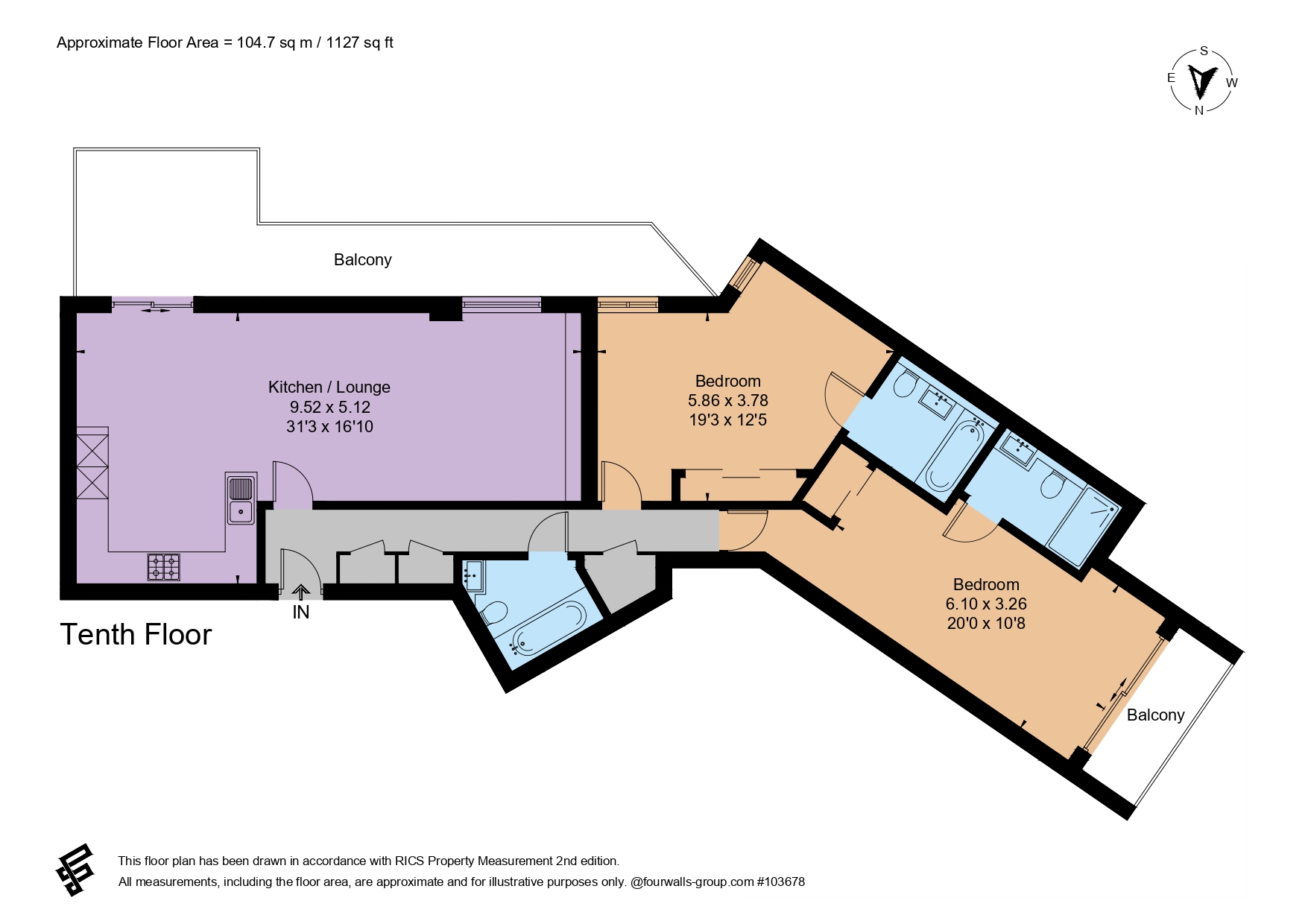 Flat 10.01, 4, Bridge Place, London floorplan