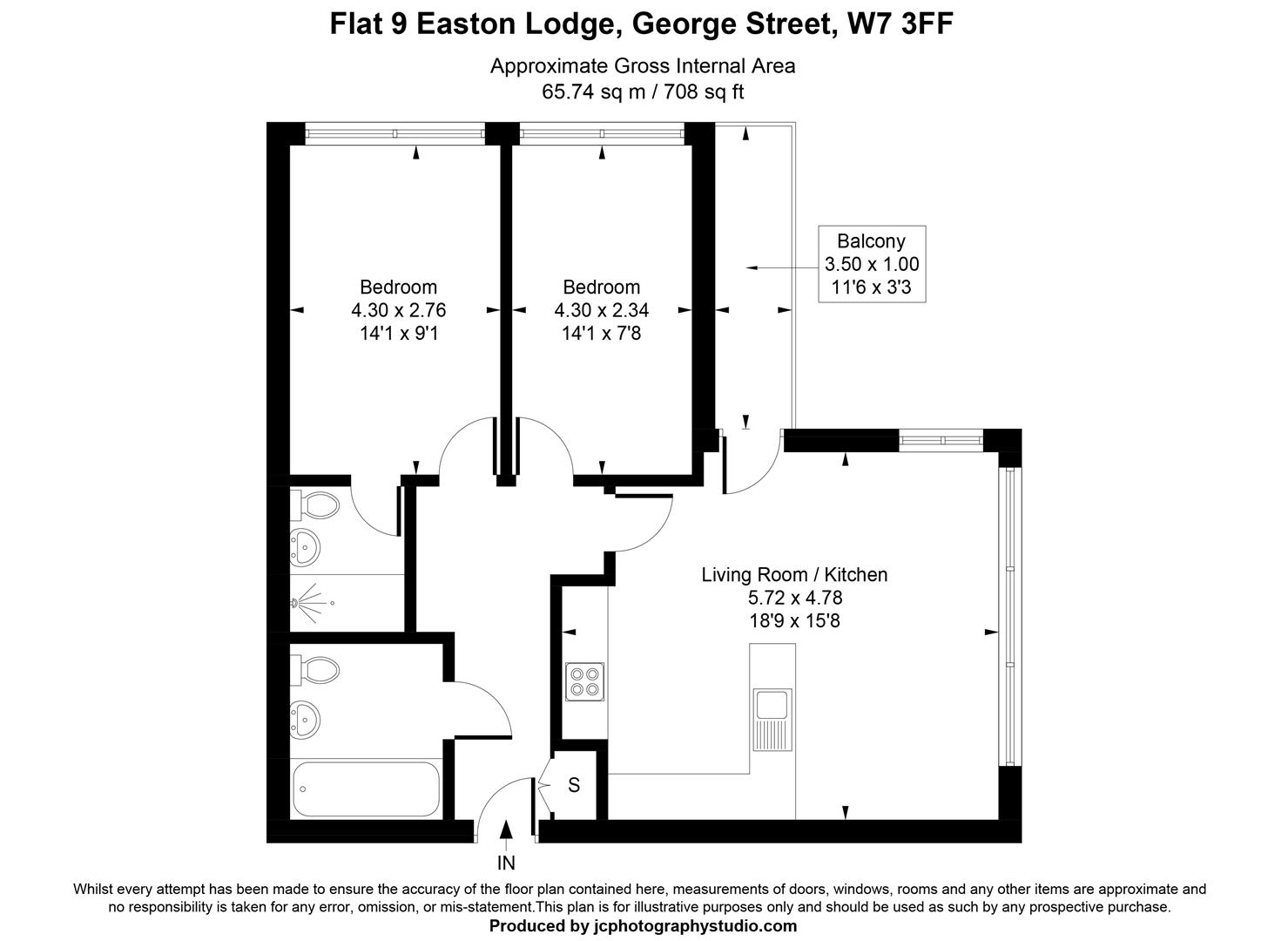 Flat 9, Easton Lodge, George Street, London floorplan