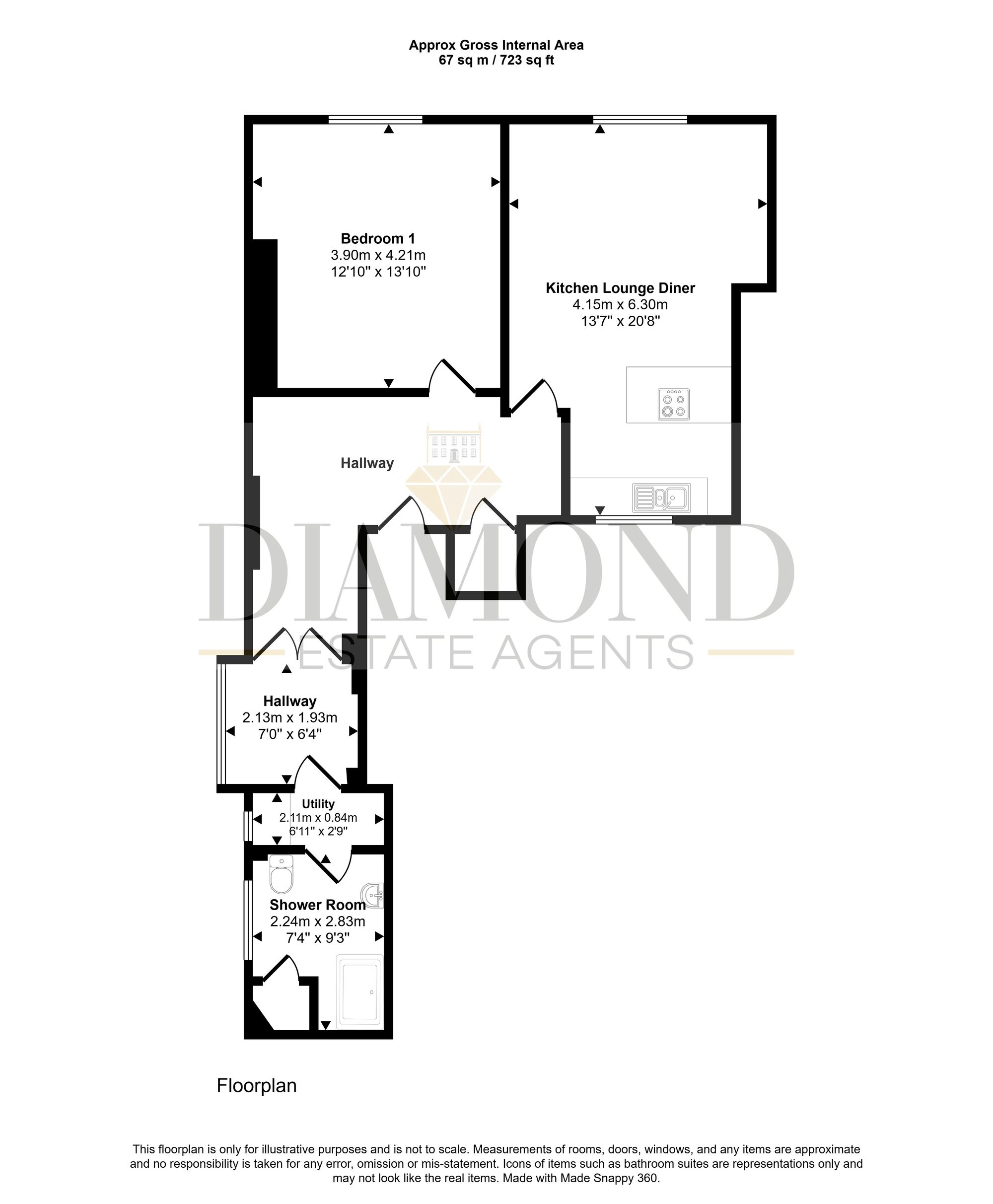 Flat 1, 35 Fore Street, Tiverton, Tiverton floorplan