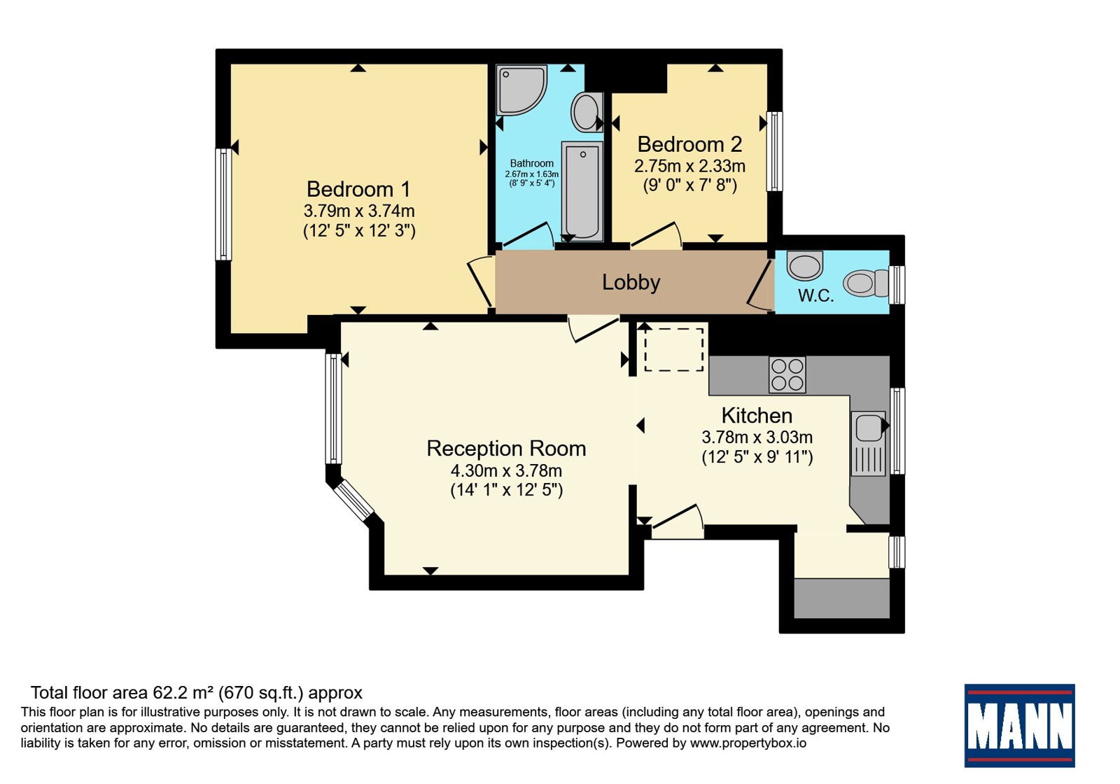 Flat 3 Howick Mansions, 825, Woolwich Road, London floorplan