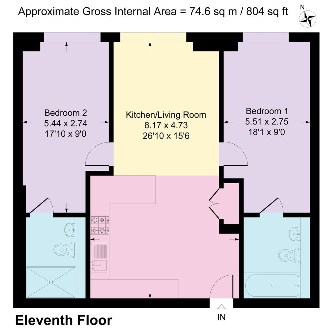 1110 Affinity Living, 29 New Bailey Street, Salford floorplan