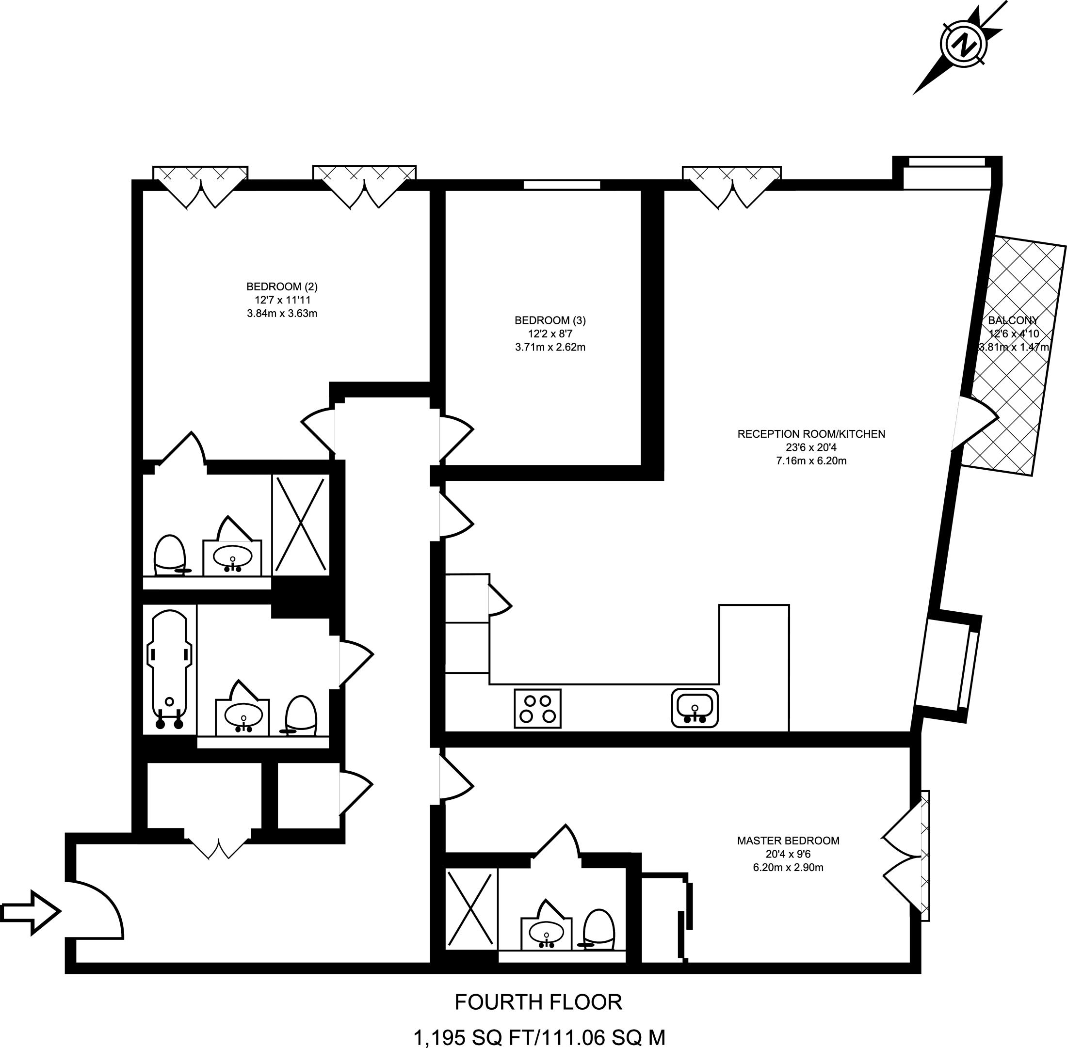 3 Bedrooms Flat to rent in Camden Road, Camden Town NW1