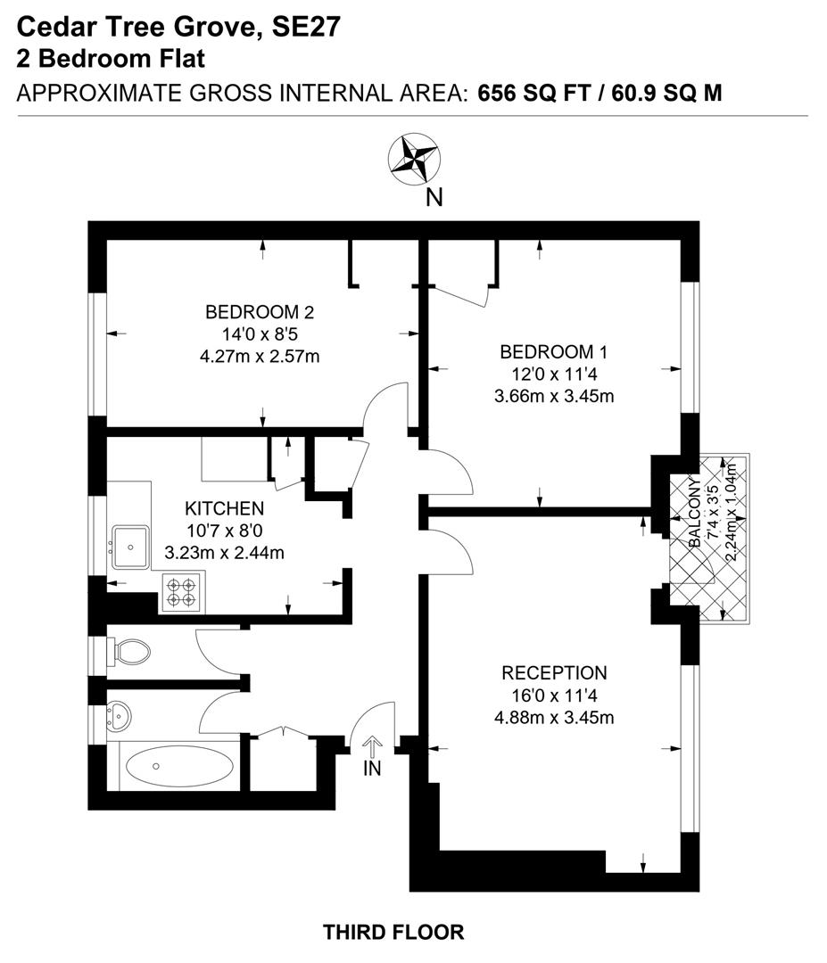 Flat 23, Cedars House, Cedar Tree Grove, London floorplan