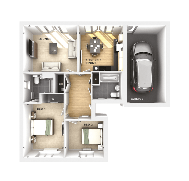 "The Billington" at Back Lane, Long Lawford, Rugby CV23, 2 bedroom