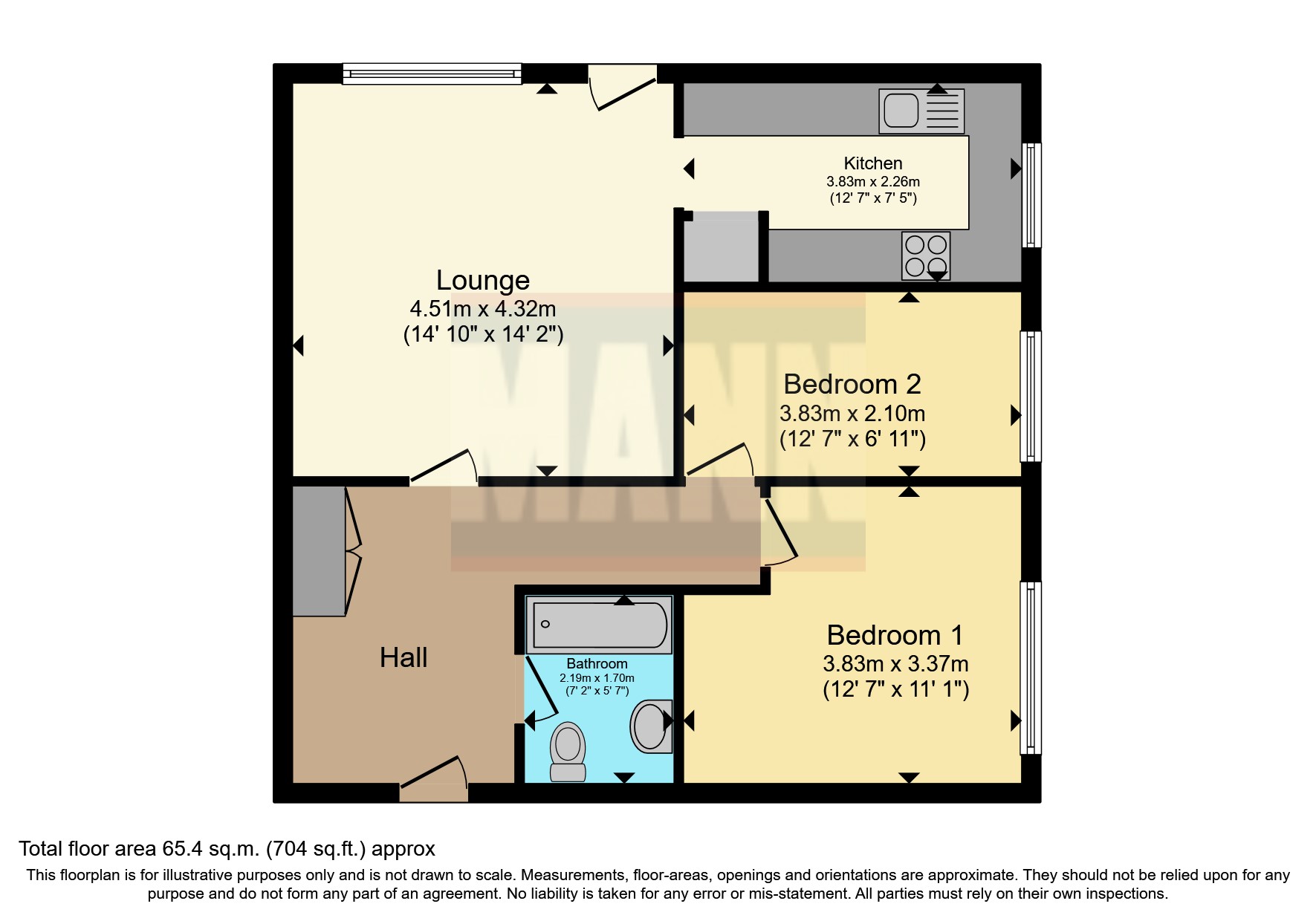 Flat 3, 16, Dalby Square, Margate floorplan